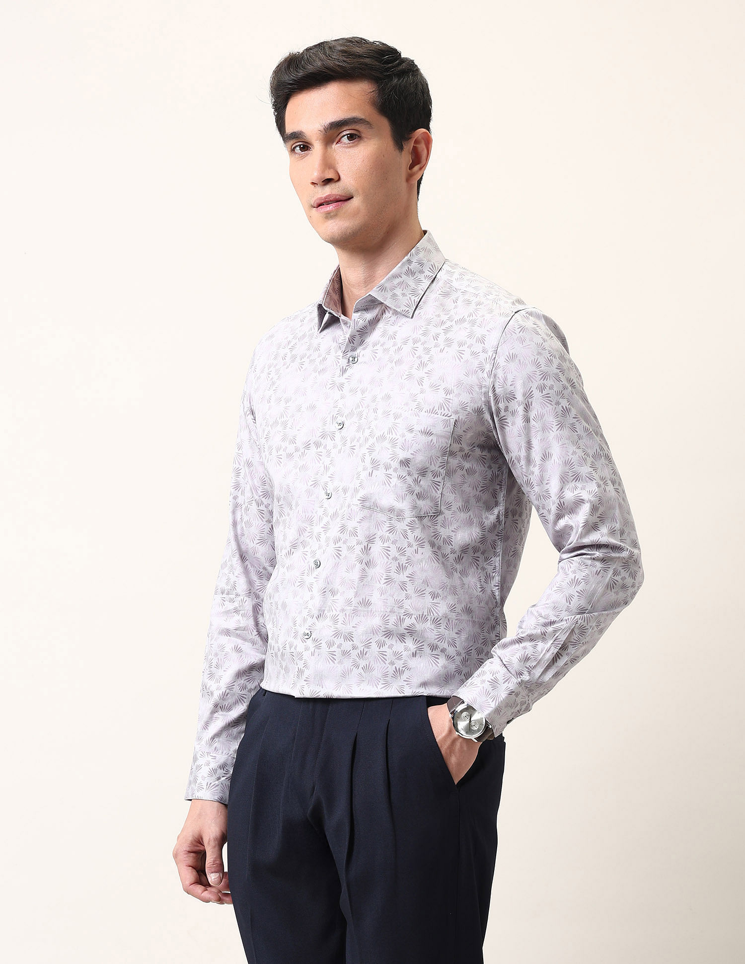 Arrow Liberty Classic Fit All Over Printed Ceremonial Shirt