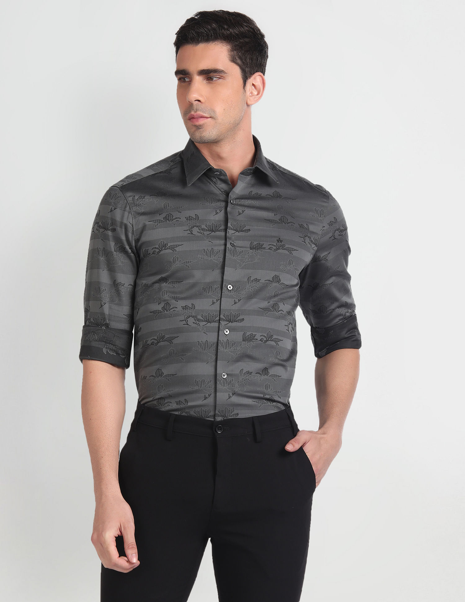 Arrow Floral Print Twill Shirt
