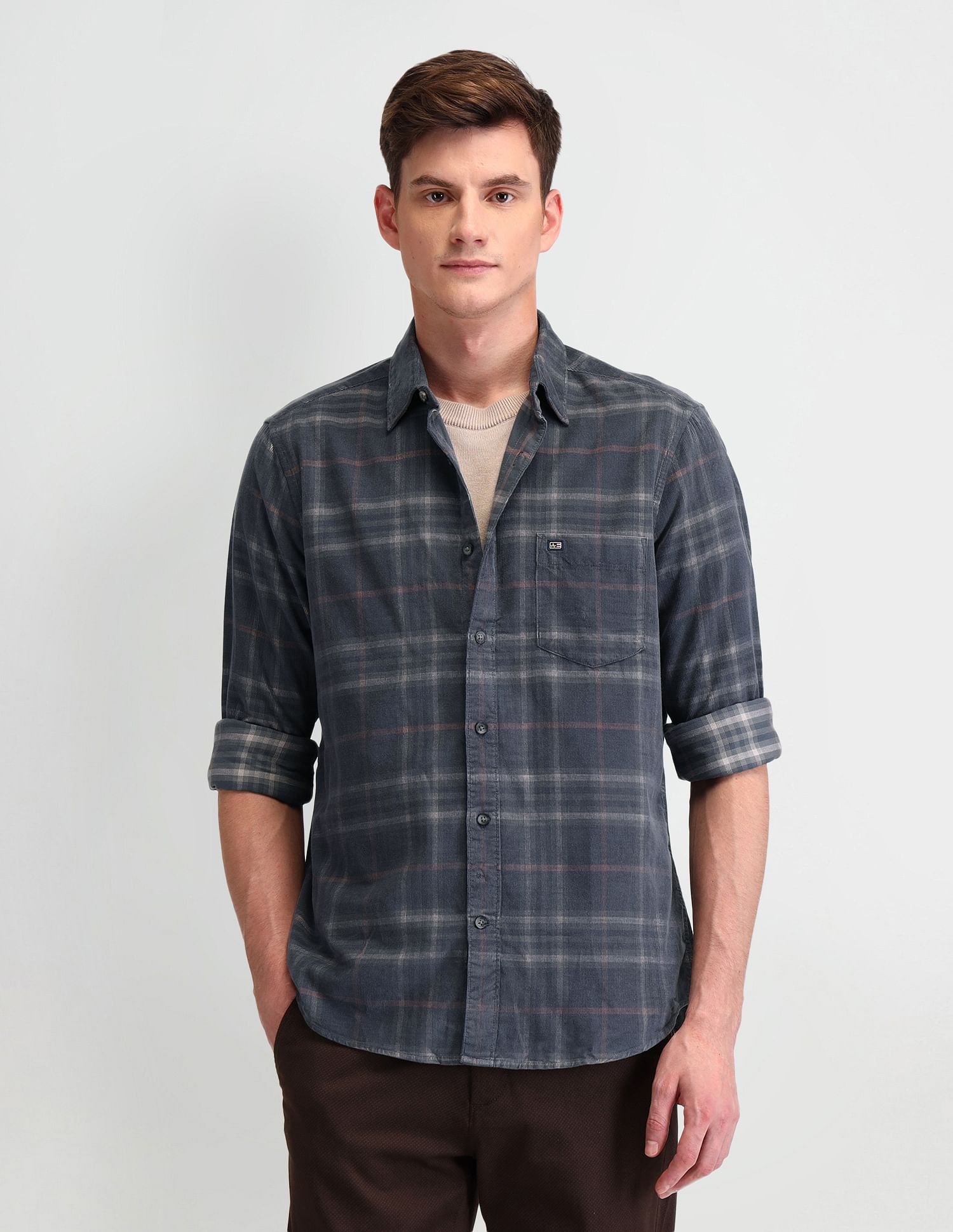 Arrow Sport Tailored Fit Lightweight Corduroy Shirt