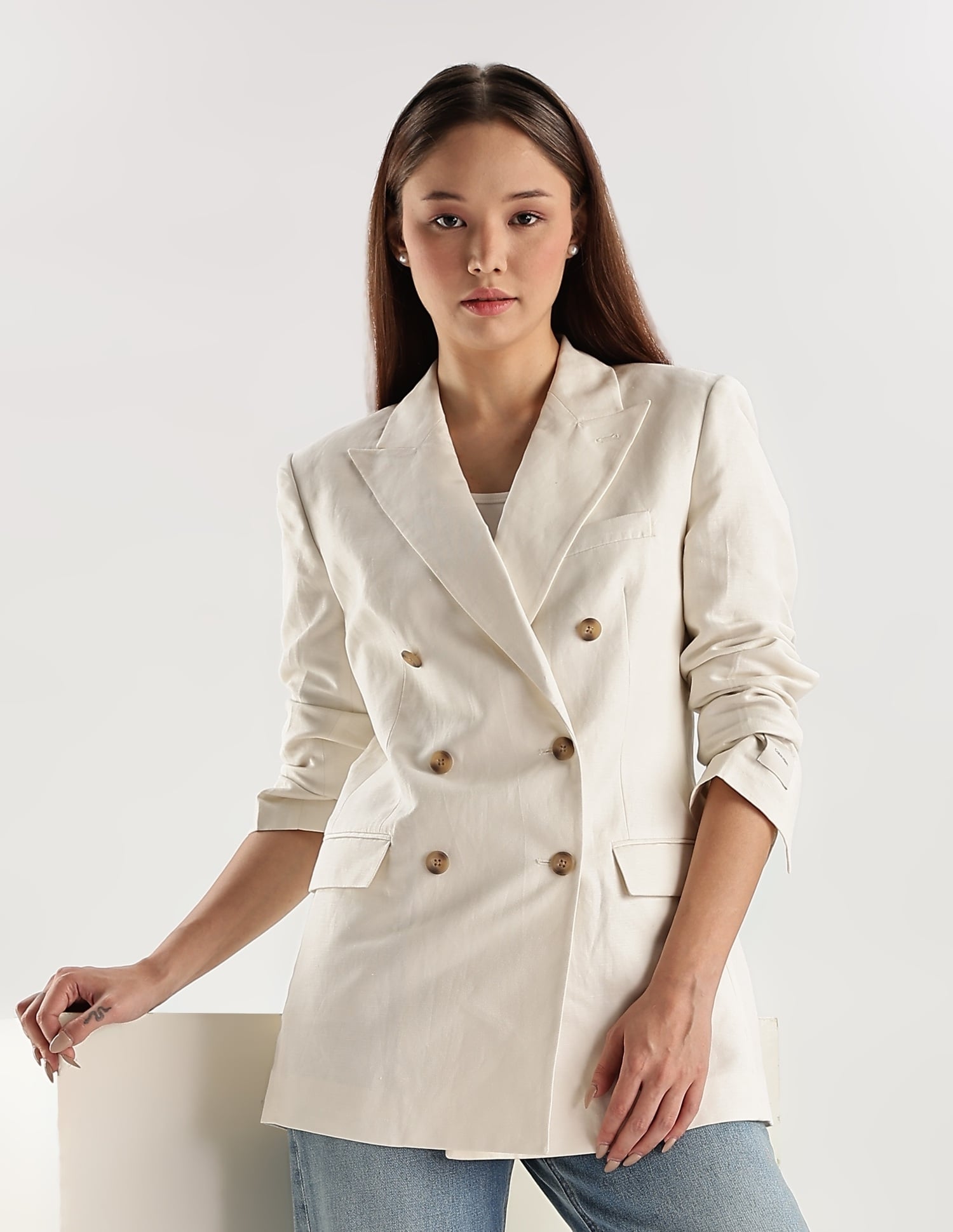 Buy Calvin Klein Jeans Relaxed-Fit Linen Notch Collar Jacket 