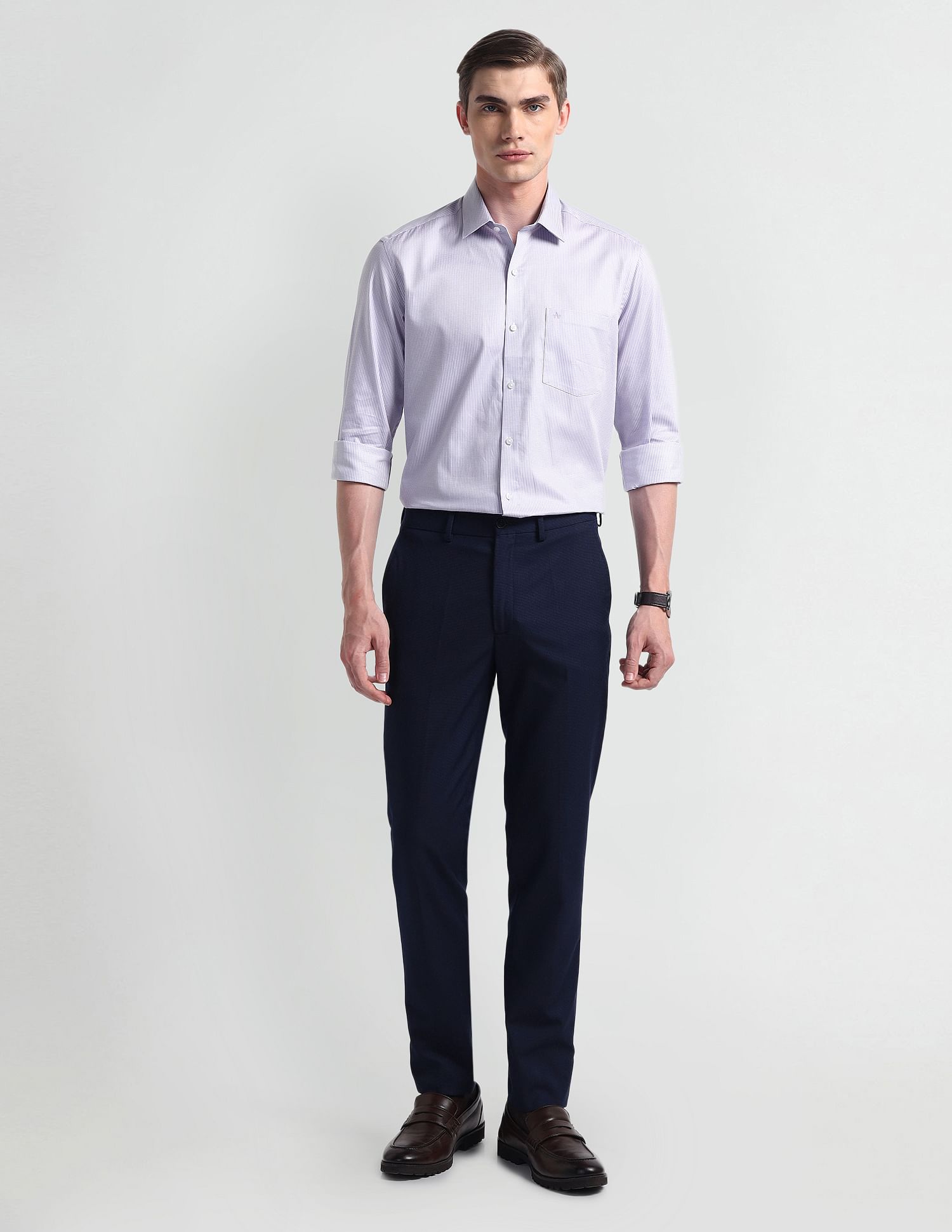 Arrow Manhattan Slim Fit Micro Checked Shirt