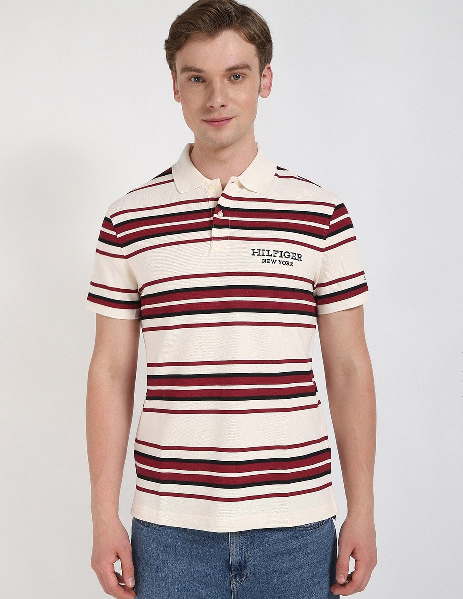 Tommy Hilfiger Striped Regular-Fit Cotton Polo Shirt