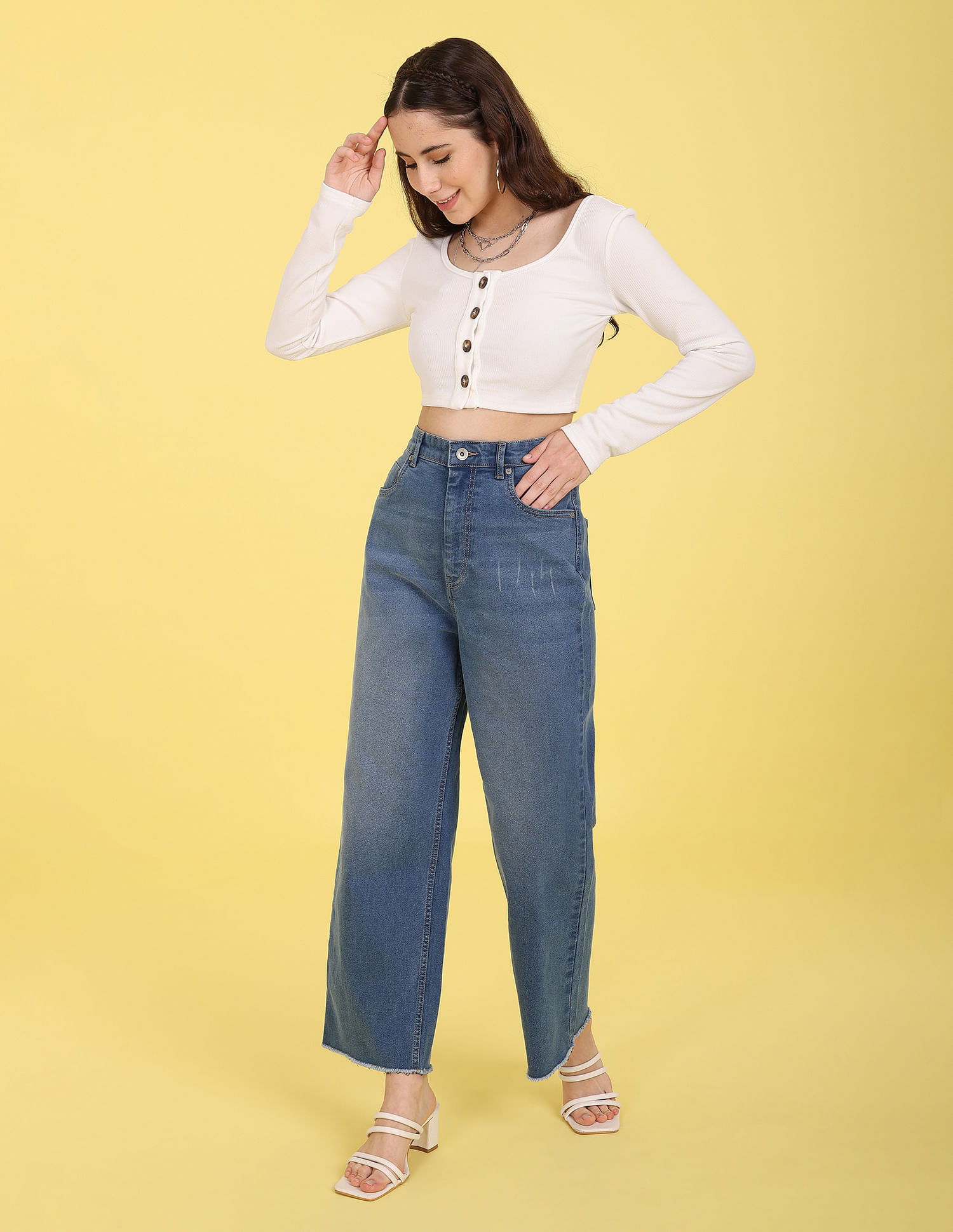 Buy Flying Machine Women High Rise Vintage Straight Fit Jeans - NNNOW.com