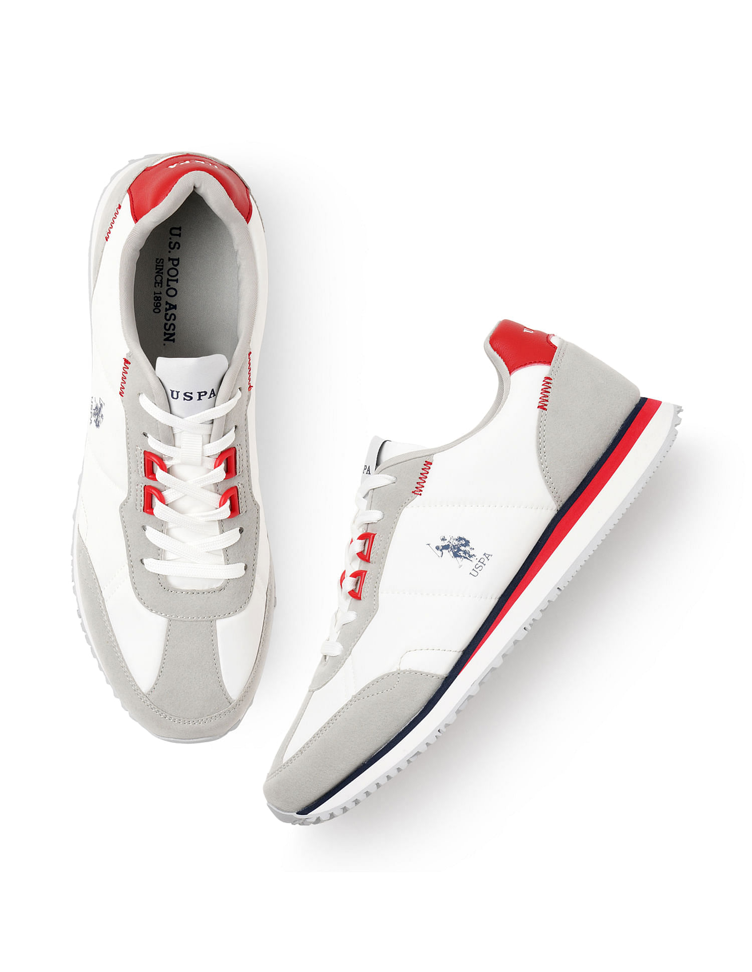 U.S. Polo Assn. Men Hutton Off White Retro Joggers Sneakers