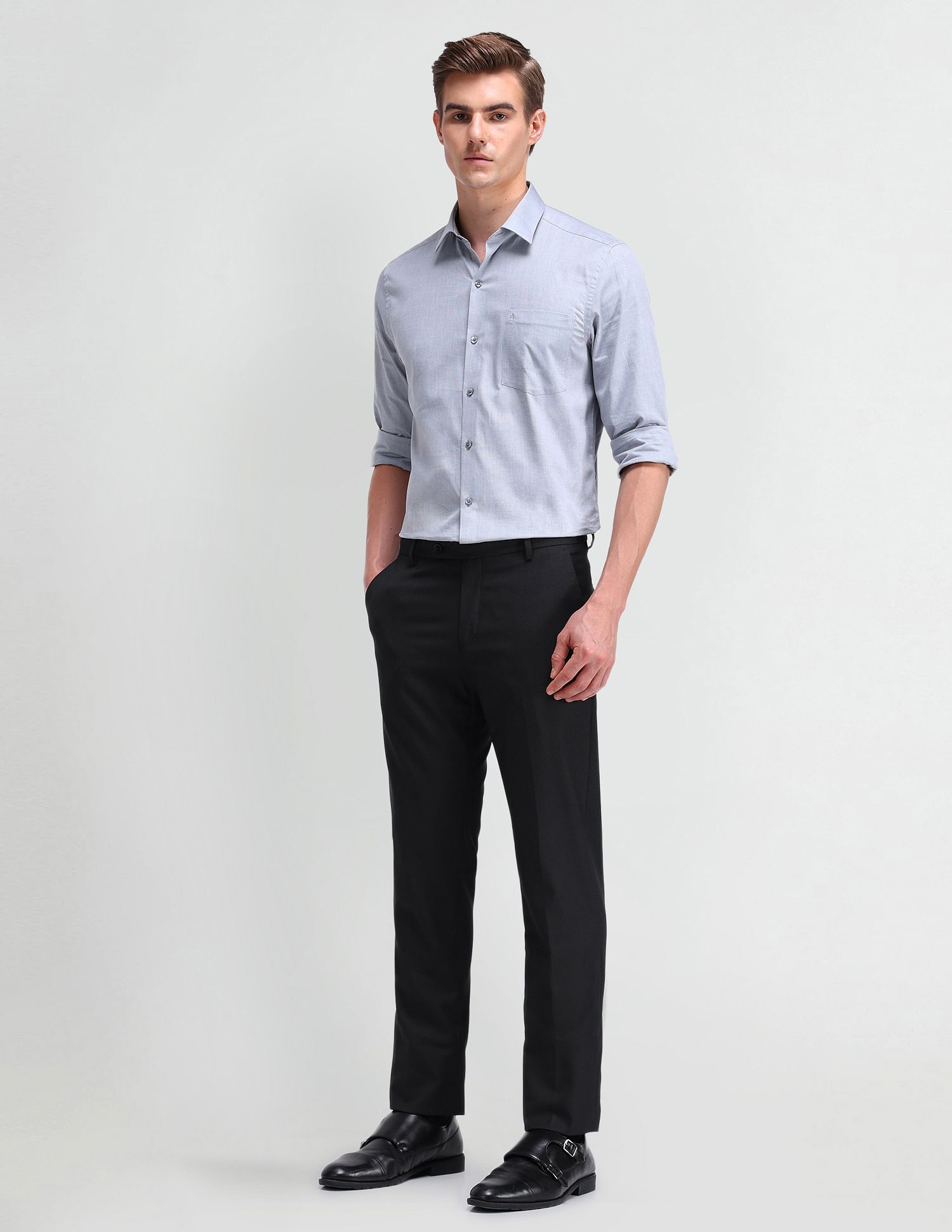 Arrow Denver Slim Solid Trousers
