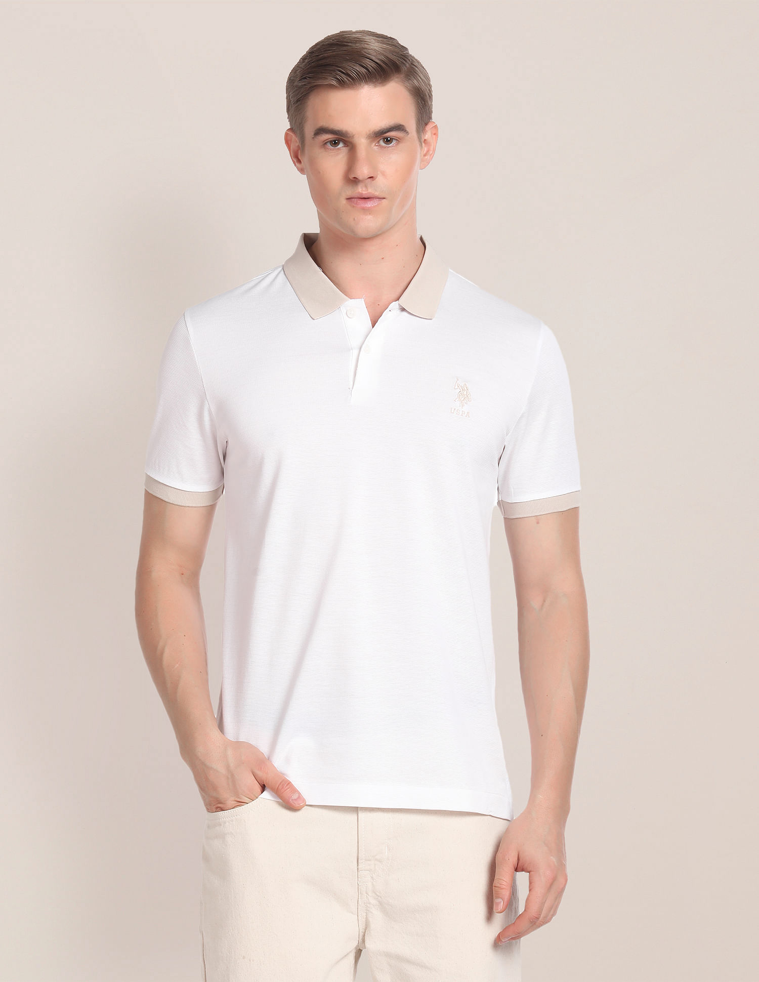 U.S. Polo Assn. Contrast Collar Solid Polo Shirt