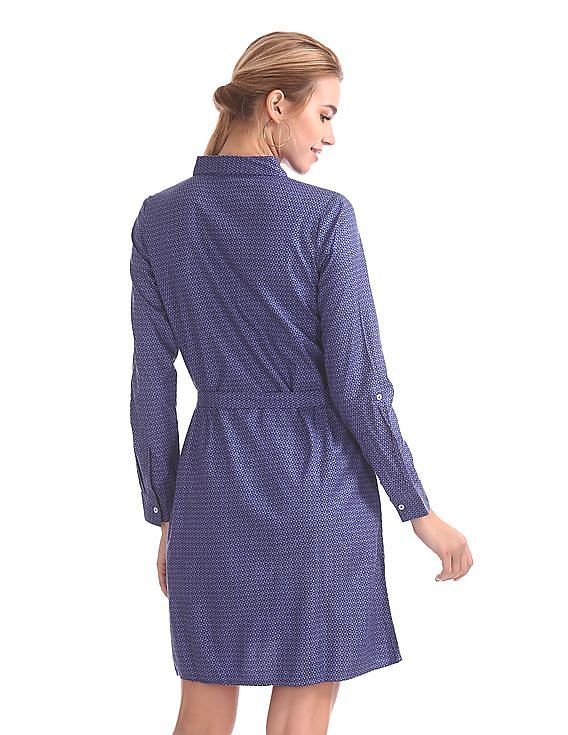 U.S. Polo Assn. Women Viscose Geometric Print Shirt Dress