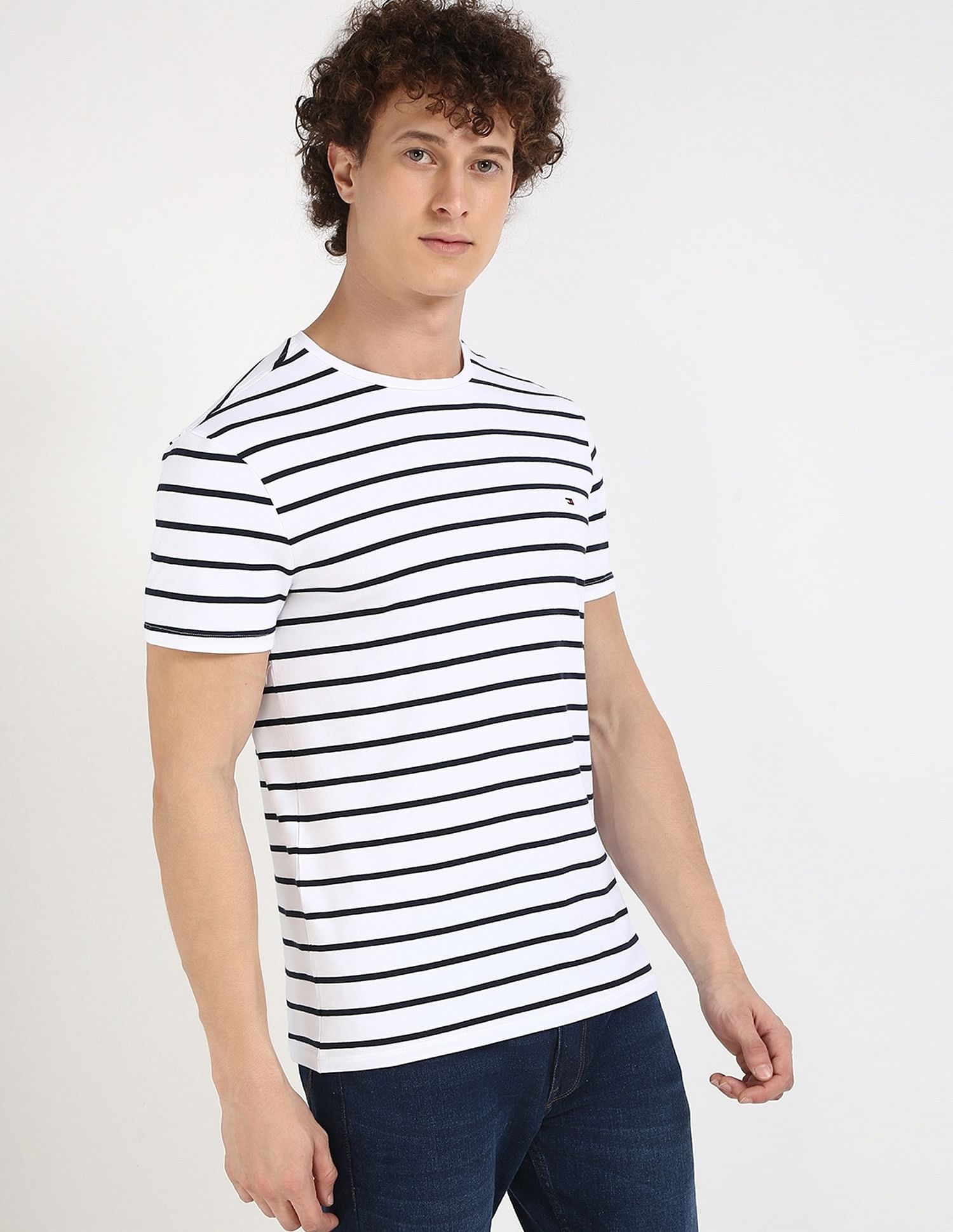 Tommy Hilfiger Striped Slim-Fit Cotton T-Shirt