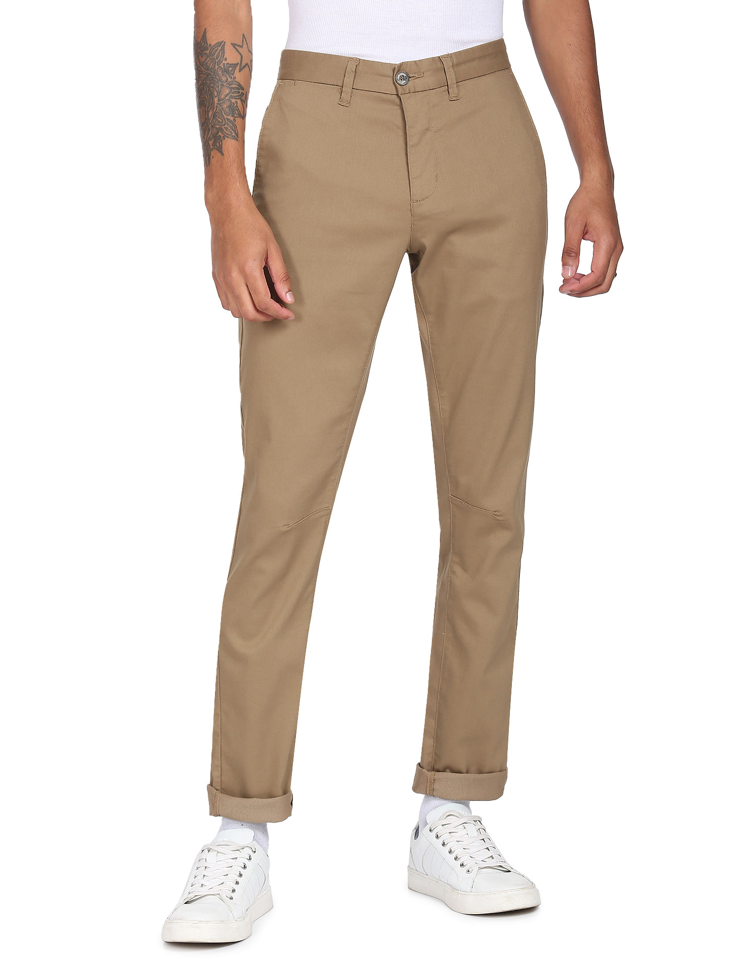 Ayolanni Men Skinny Cotton Pants Parachute Elastic Waist Twill Trousers  Slim Fit Streetwear Pant with Pockets - Walmart.com