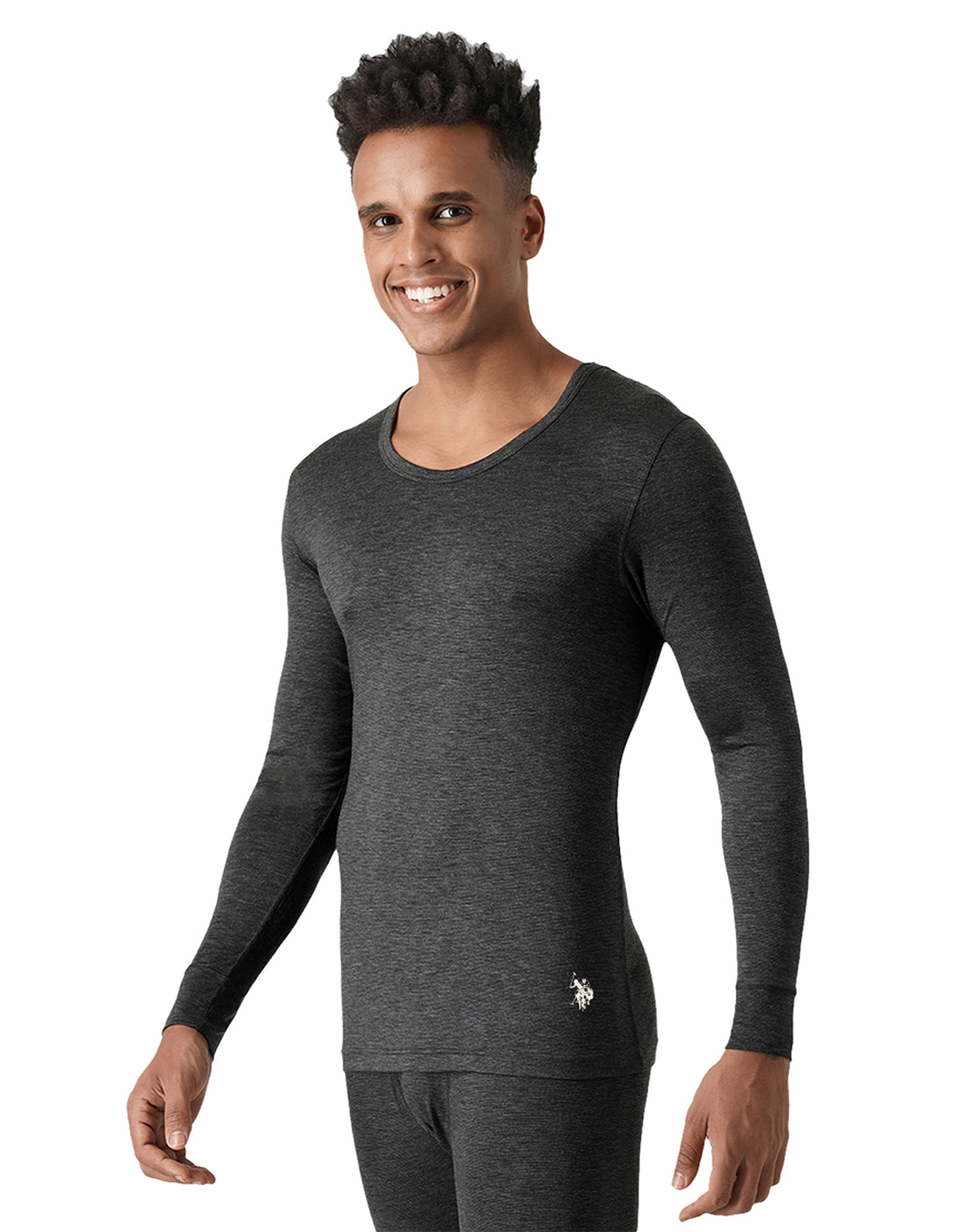 Buy USPA Innerwear Slim Fit Heathered I755 Thermal T-Shirt - Pack Of 1 -  NNNOW.com