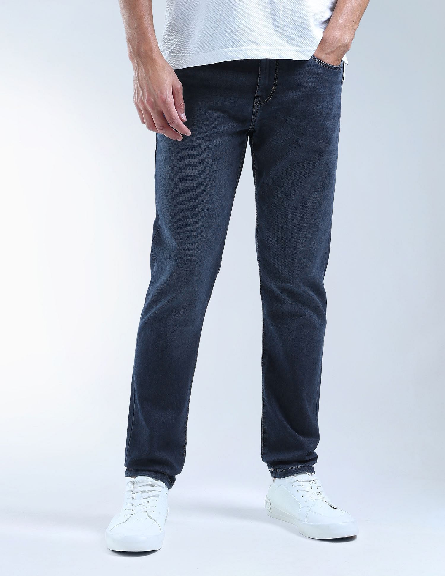 Flying Machine Slash Slim-Tapered Fit Flex Knit Max Jeans