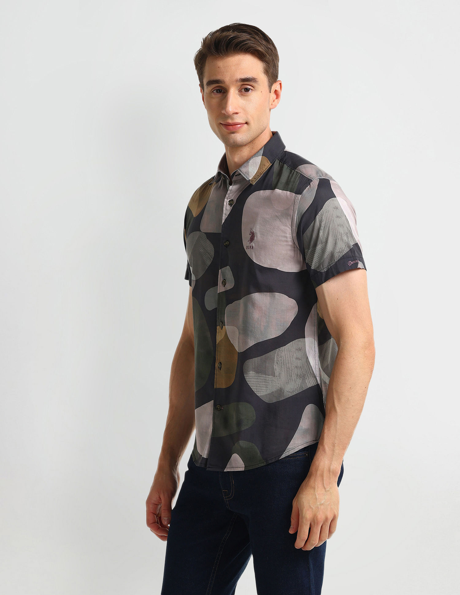 U.S. Polo Assn. Denim Co. Abstract Print Slim Fit Shirt