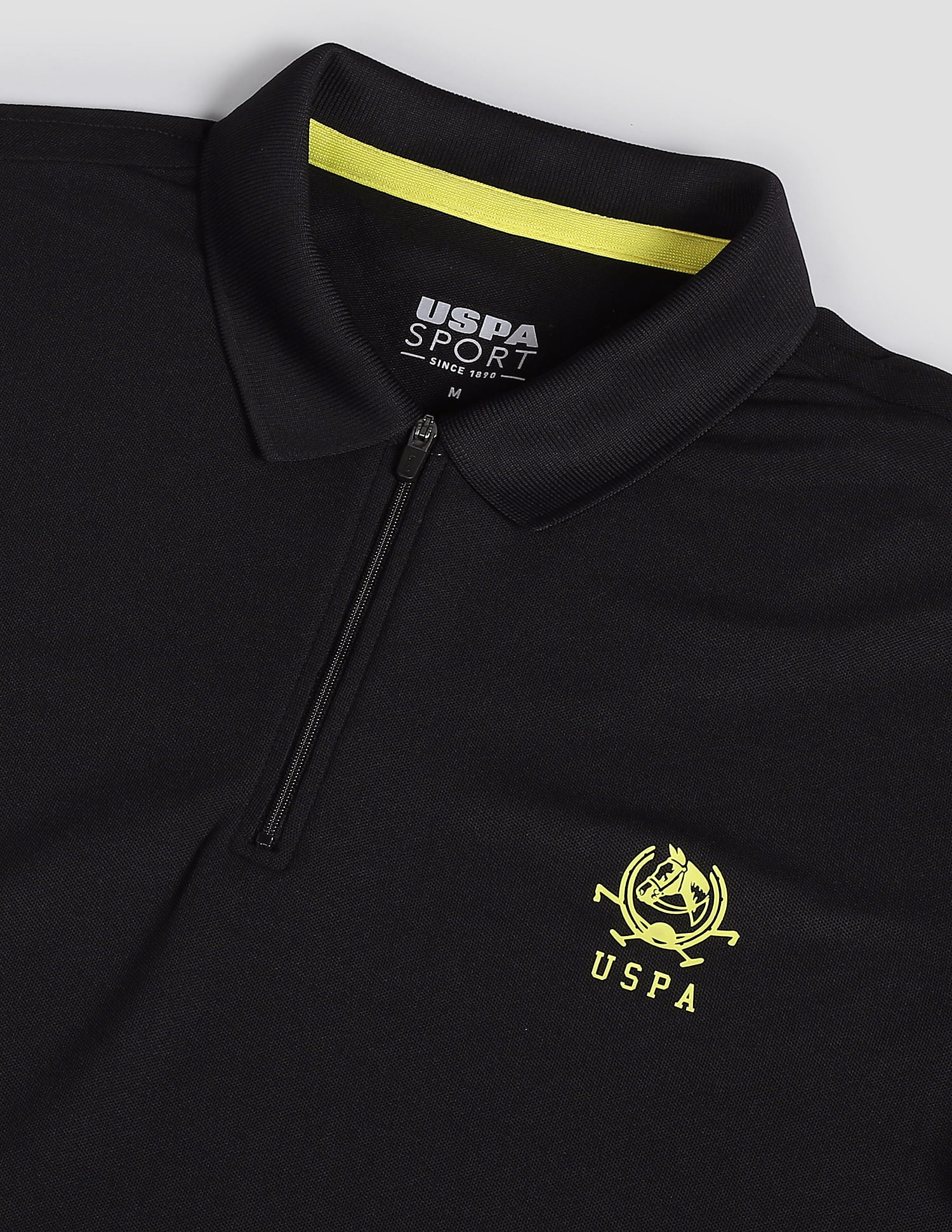 U.S. Polo Assn. Polyester Zipper Sport Polo Shirt