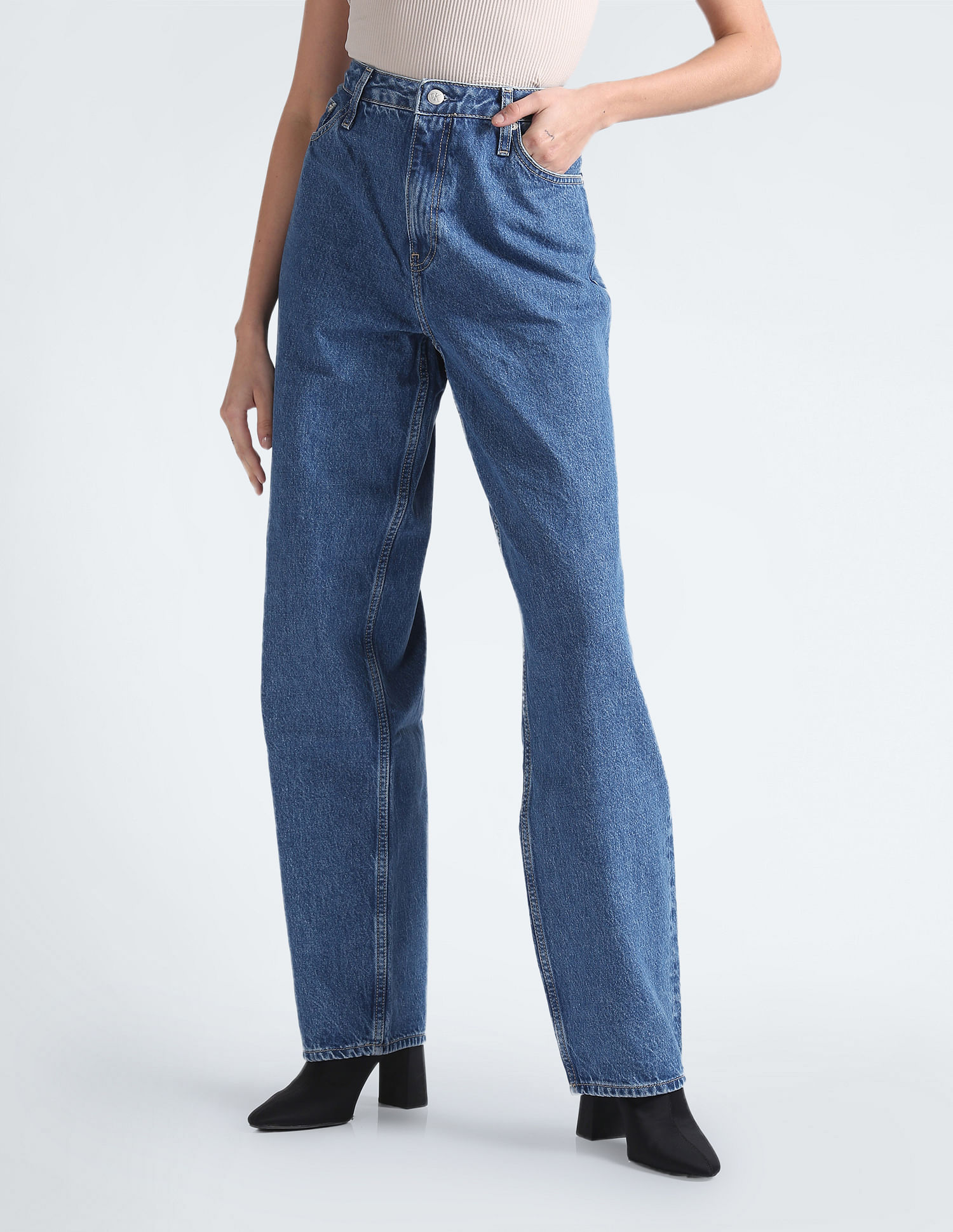 Buy Calvin Klein Mid Rise 90 s Straight Fit Jeans NNNOW