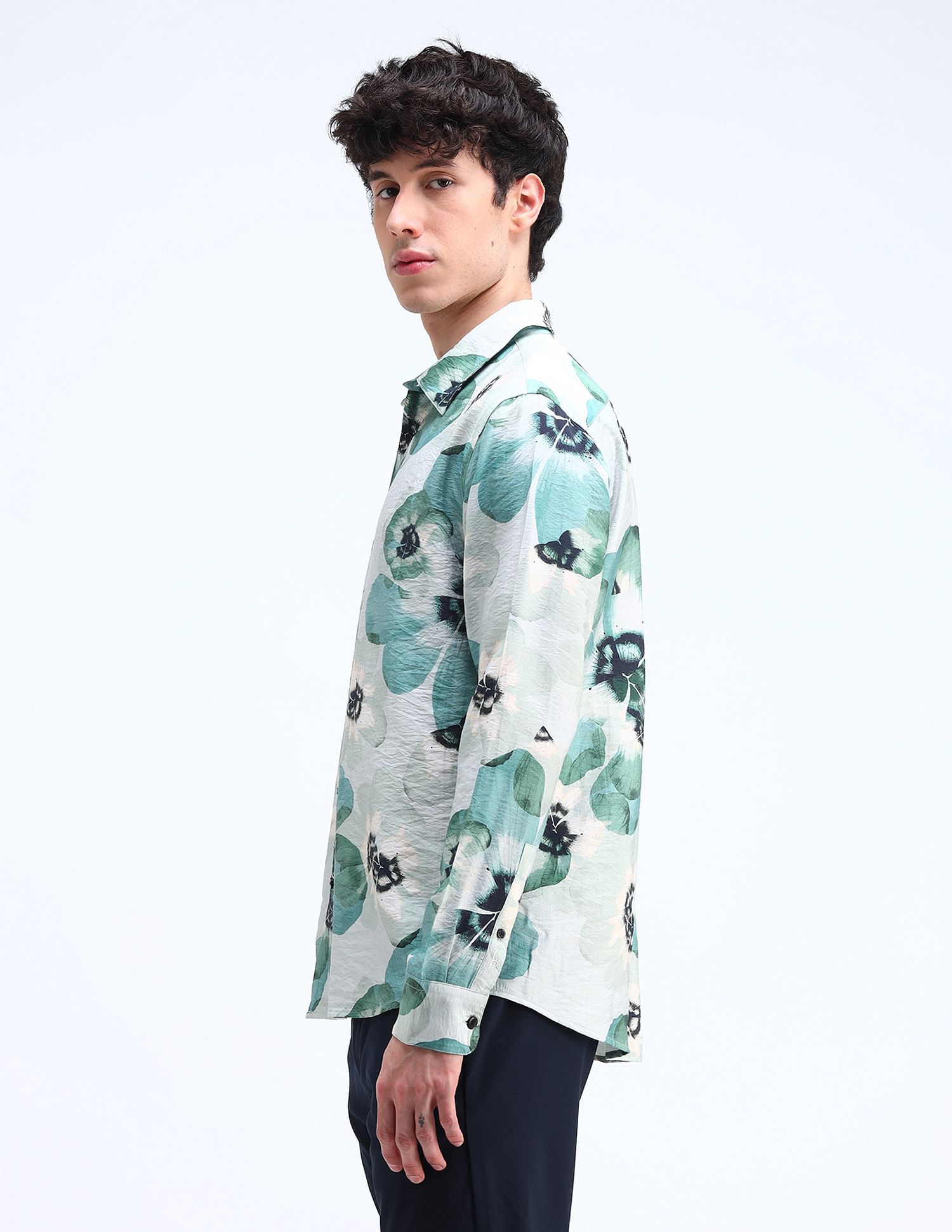 Flying Machine Printed Twill Regular Fit Shirt