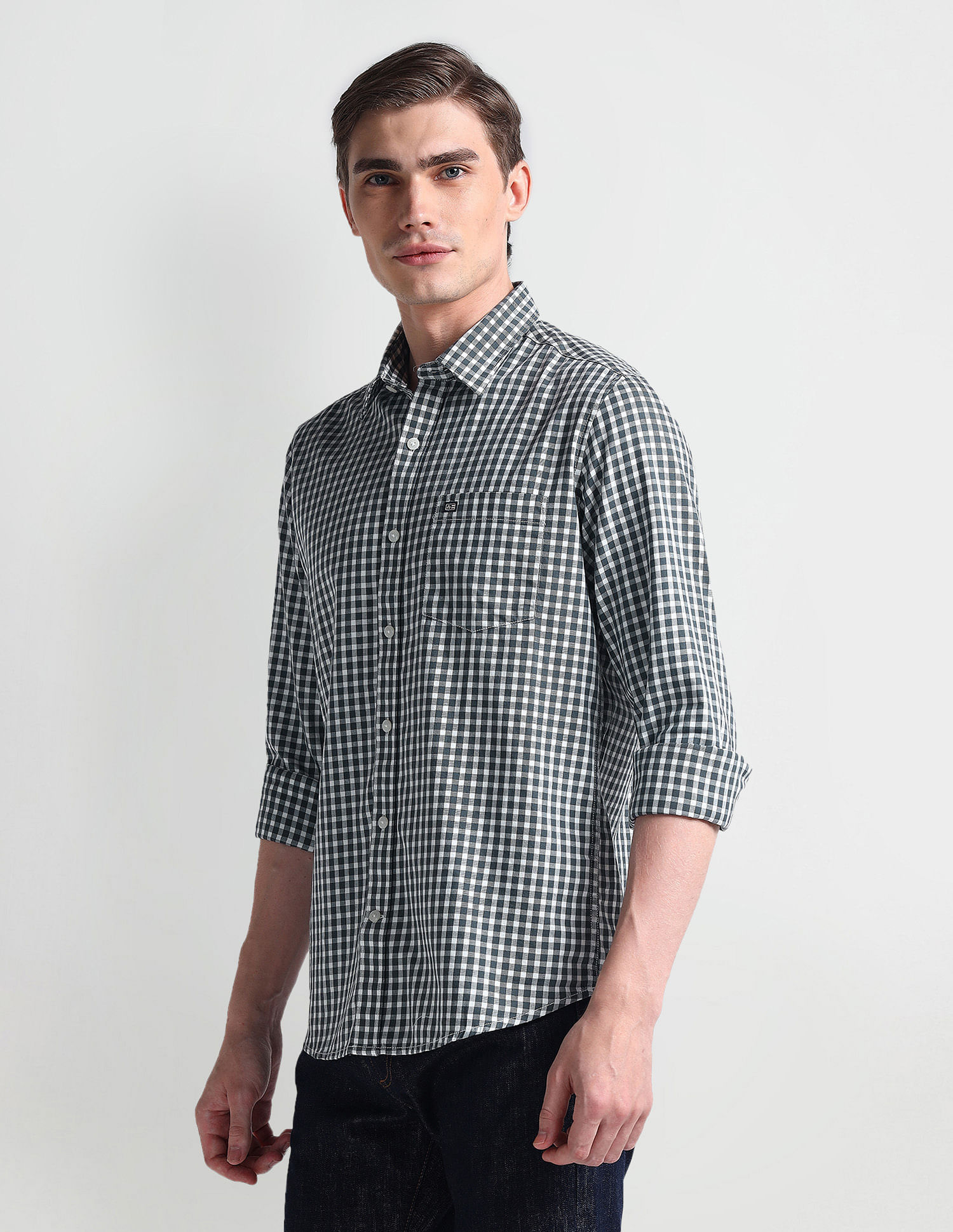 Arrow Sport Gingham Check Cotton Shirt