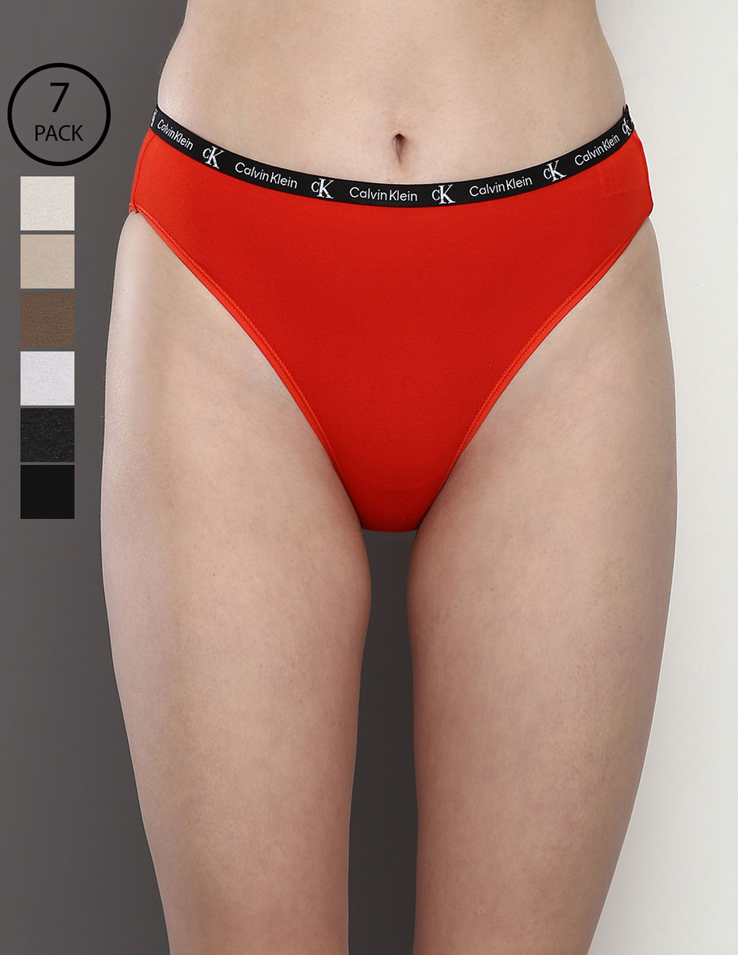 Buy Calvin Klein Underwear Mid Rise Solid Bikini Panties - Pack Of 7 -  NNNOW.com