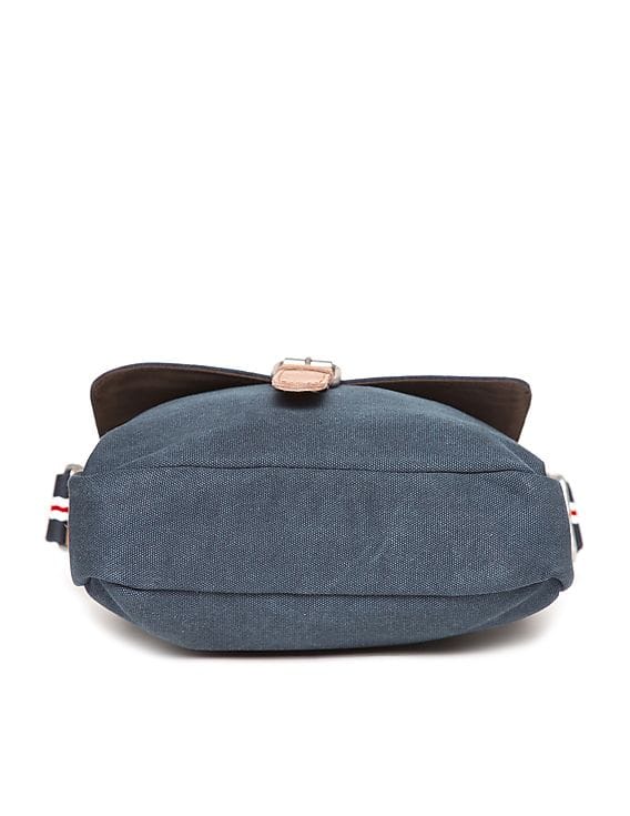 Buy Polo Men Leather Trimmed Canvas Sling Bag