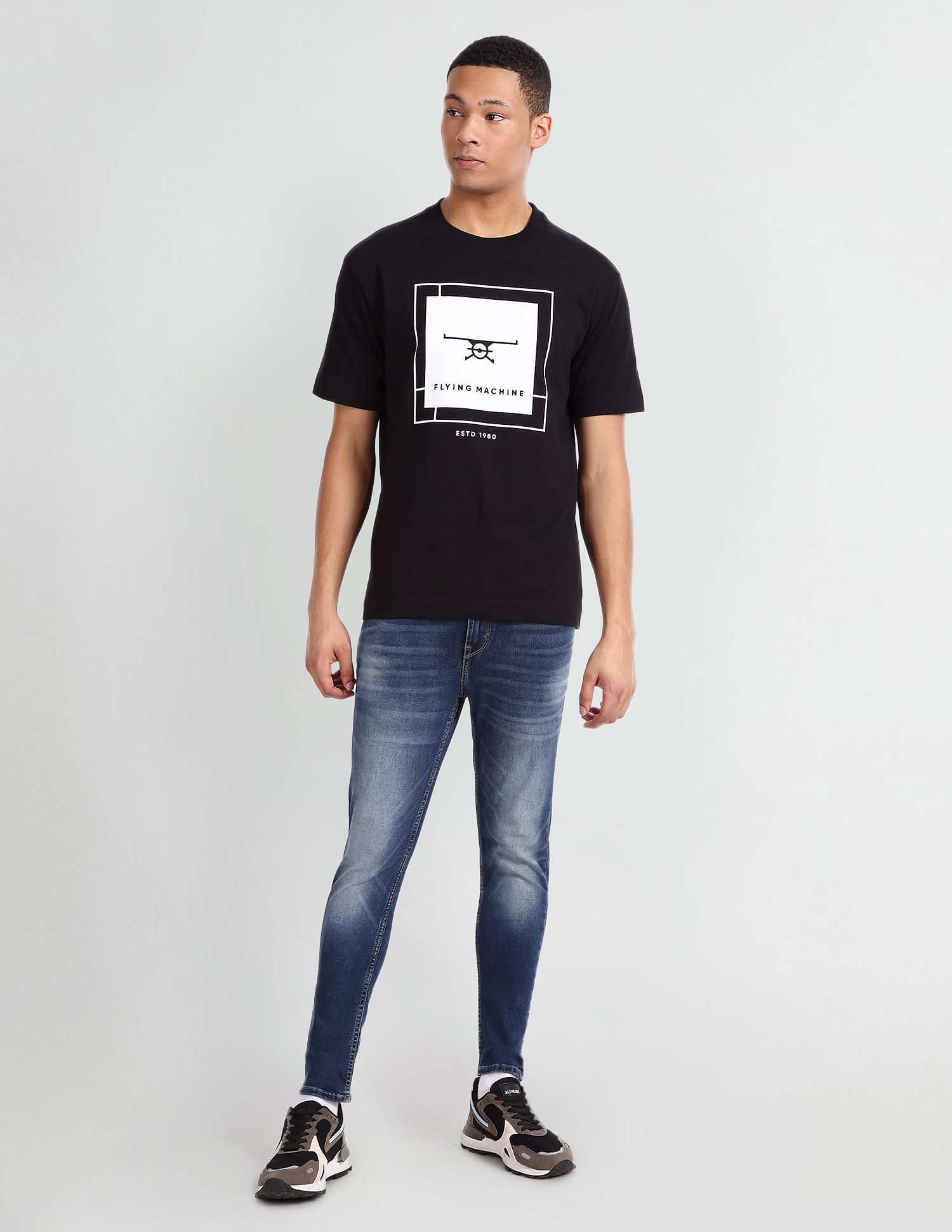 Flying Machine Mid Rise Morrison  Skinny Cropped Fit Jeans