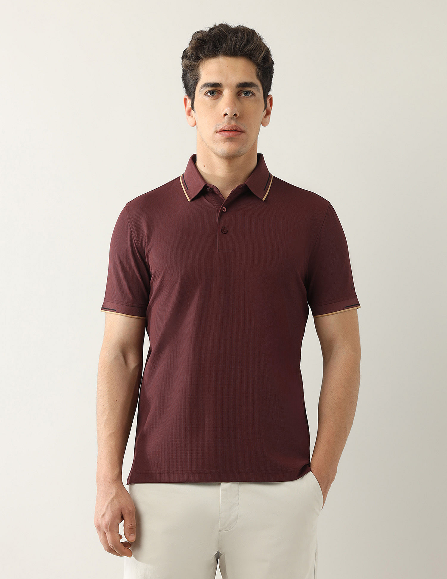 Arrow Textured Regular Fit Polo Shirt