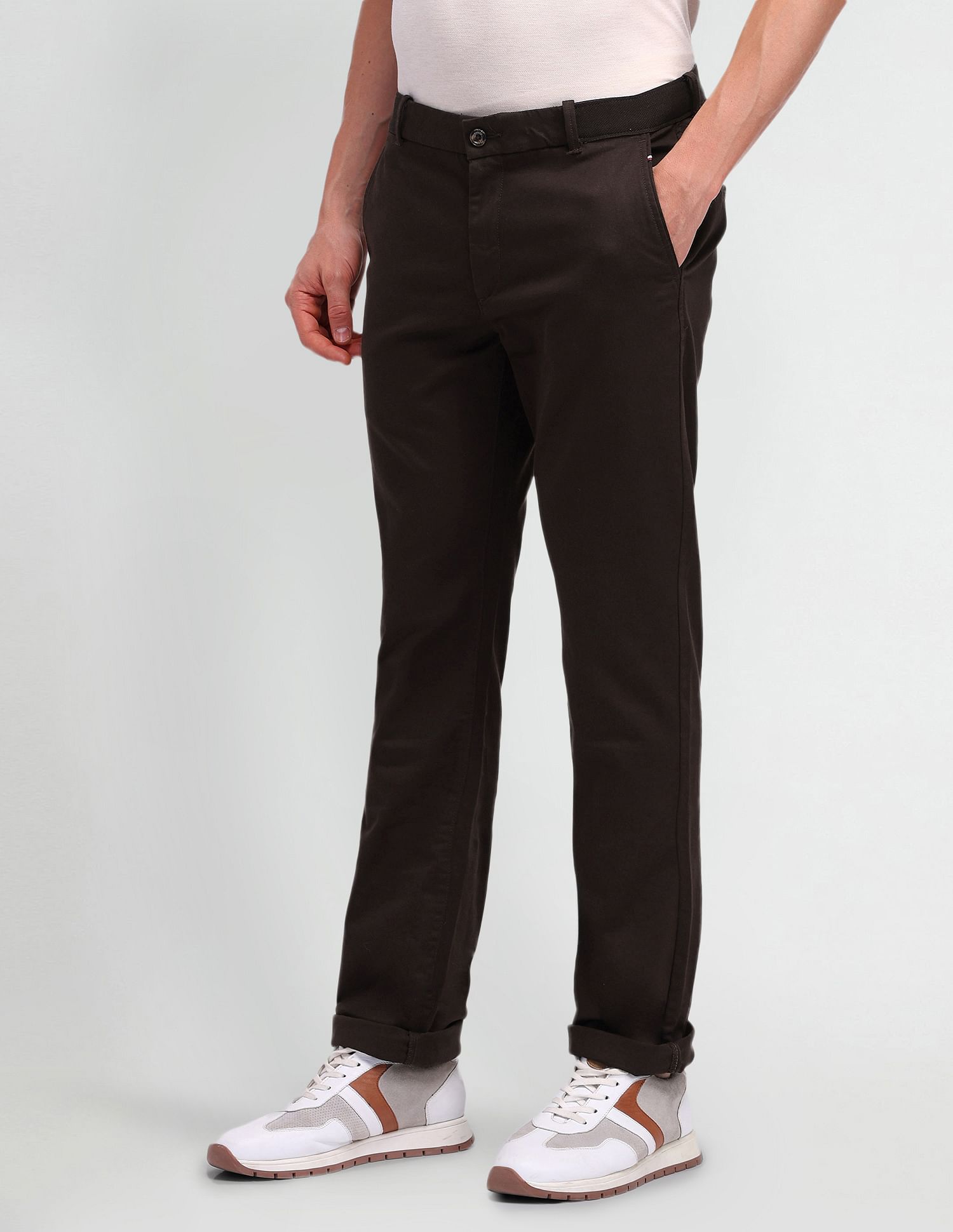 Arrow Sport Regular Fit Mid Rise Trousers