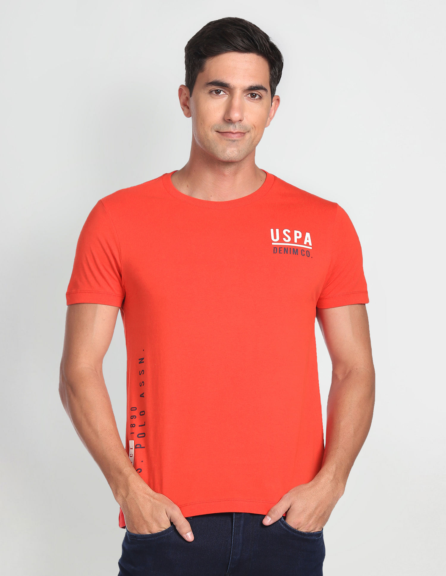 U.S. Polo Assn. Denim Co. Crew Neck Solid T-Shirt