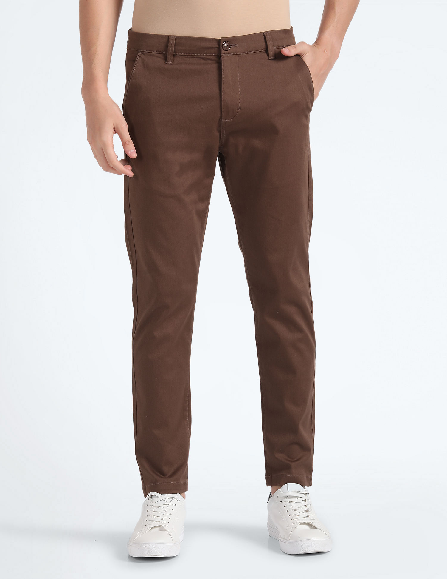 Flying Machine Slash Slim Tapered Solid Trousers