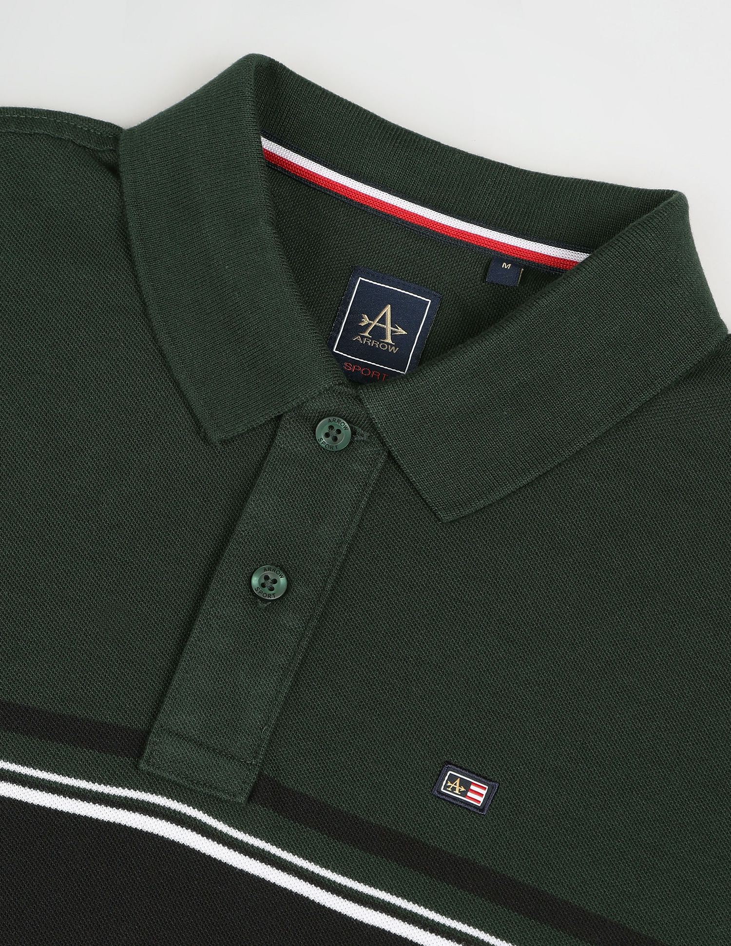 Arrow Sports Colour Block Cotton Polo Shirt