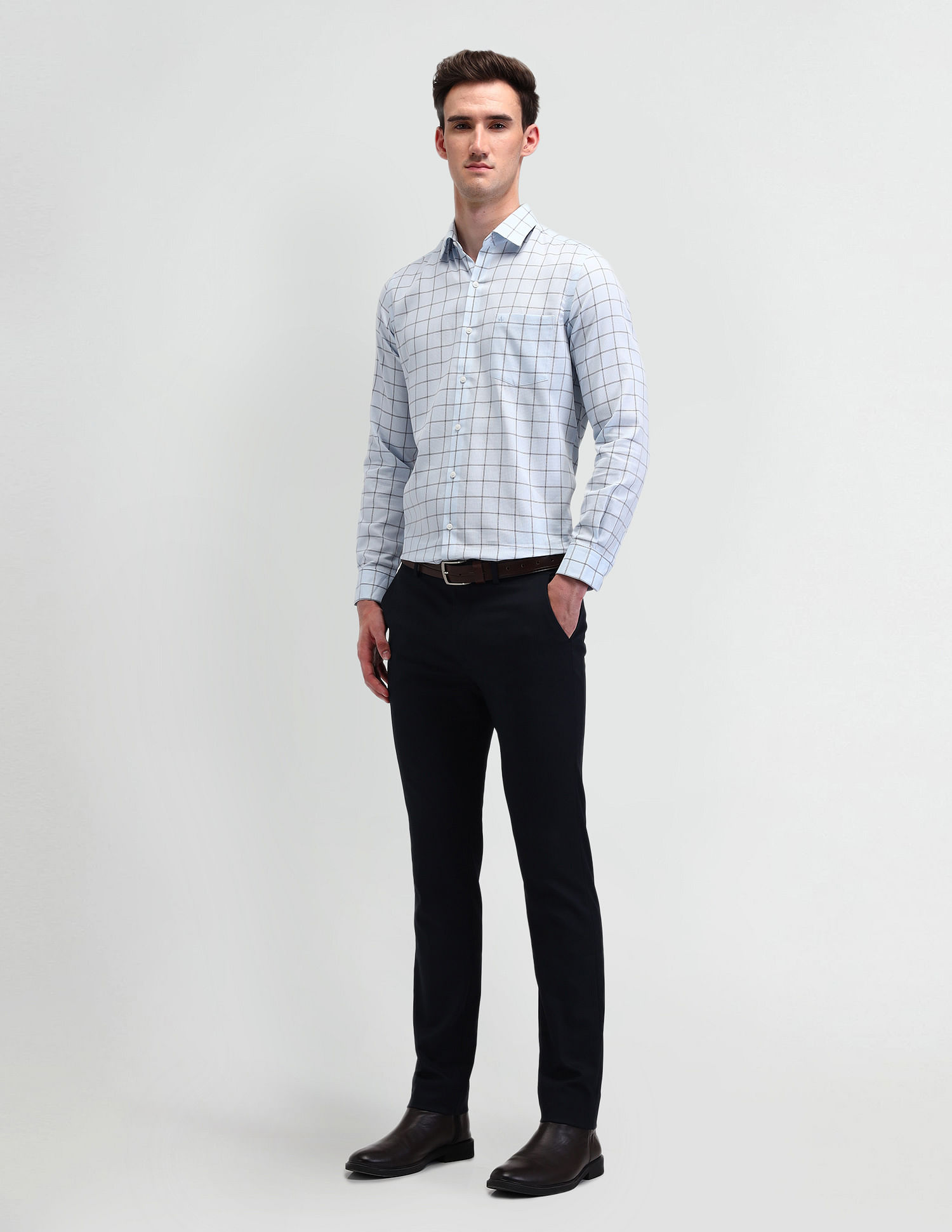 Arrow Windowpane Checked Manhattan Slim Fit Shirt