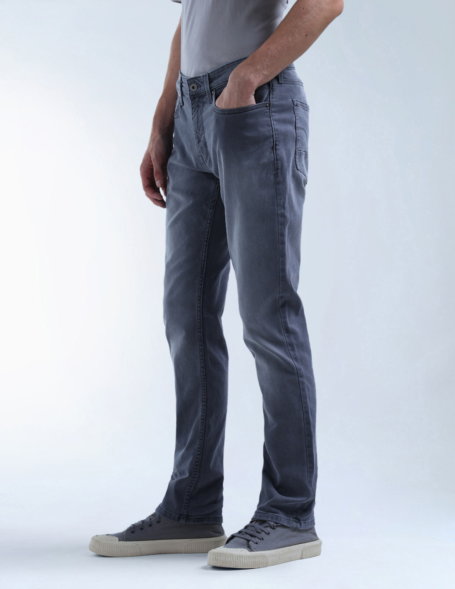 Flying Machine Freddie Slim Straight Fit Stone Washed Jeans