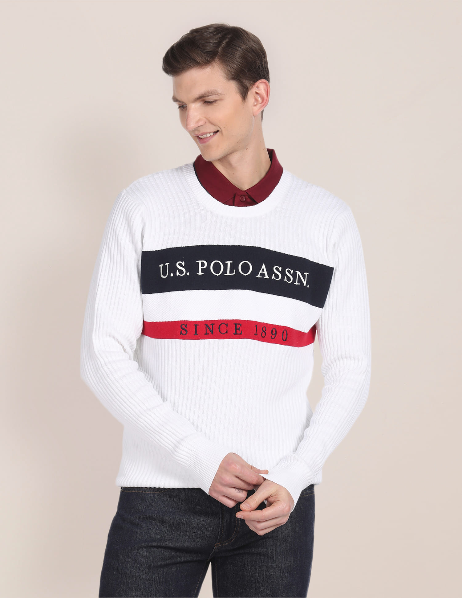 Buy Polo Crew Neck Brand Print Sweater