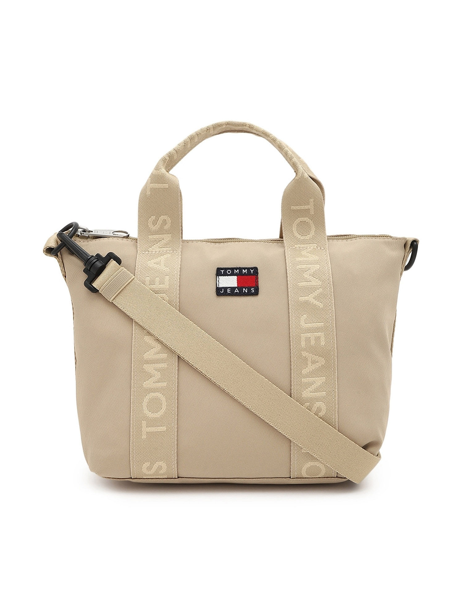 Tommy Hilfiger Solid Polyester Tote Bag