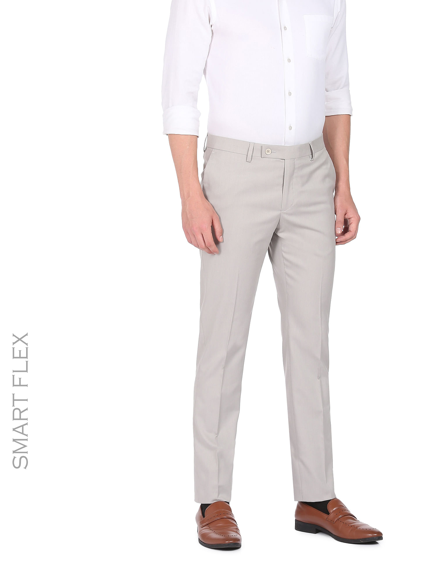 Arrow Formal Trousers  Buy Arrow Men Grey Hudson Tailored Fit Smart Flex  Formal Trousers Online  Nykaa Fashion