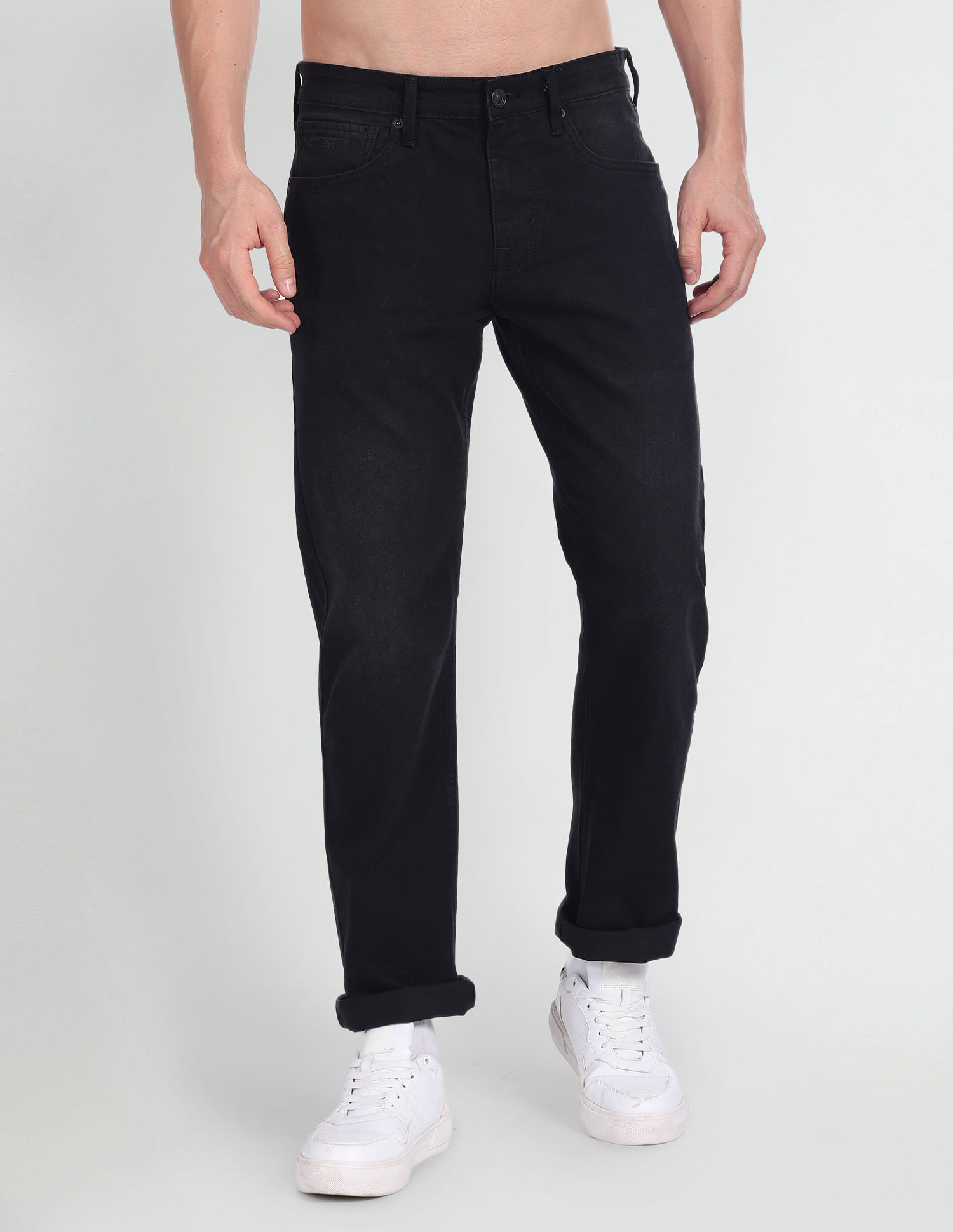 Flying Machine Slim Straight Fit Stone Wash Jeans