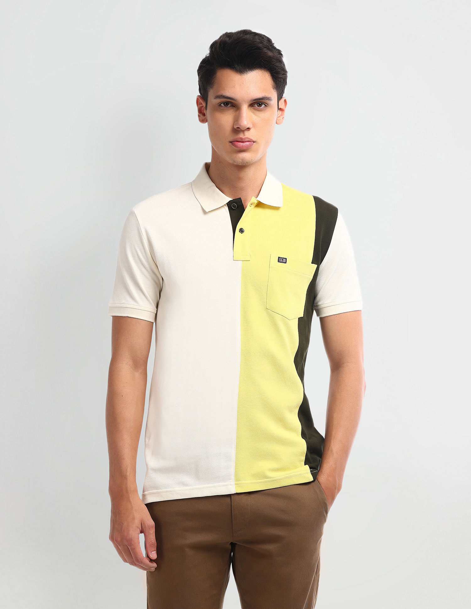 Arrow Sport Short Sleeve Color Block Polo Shirt