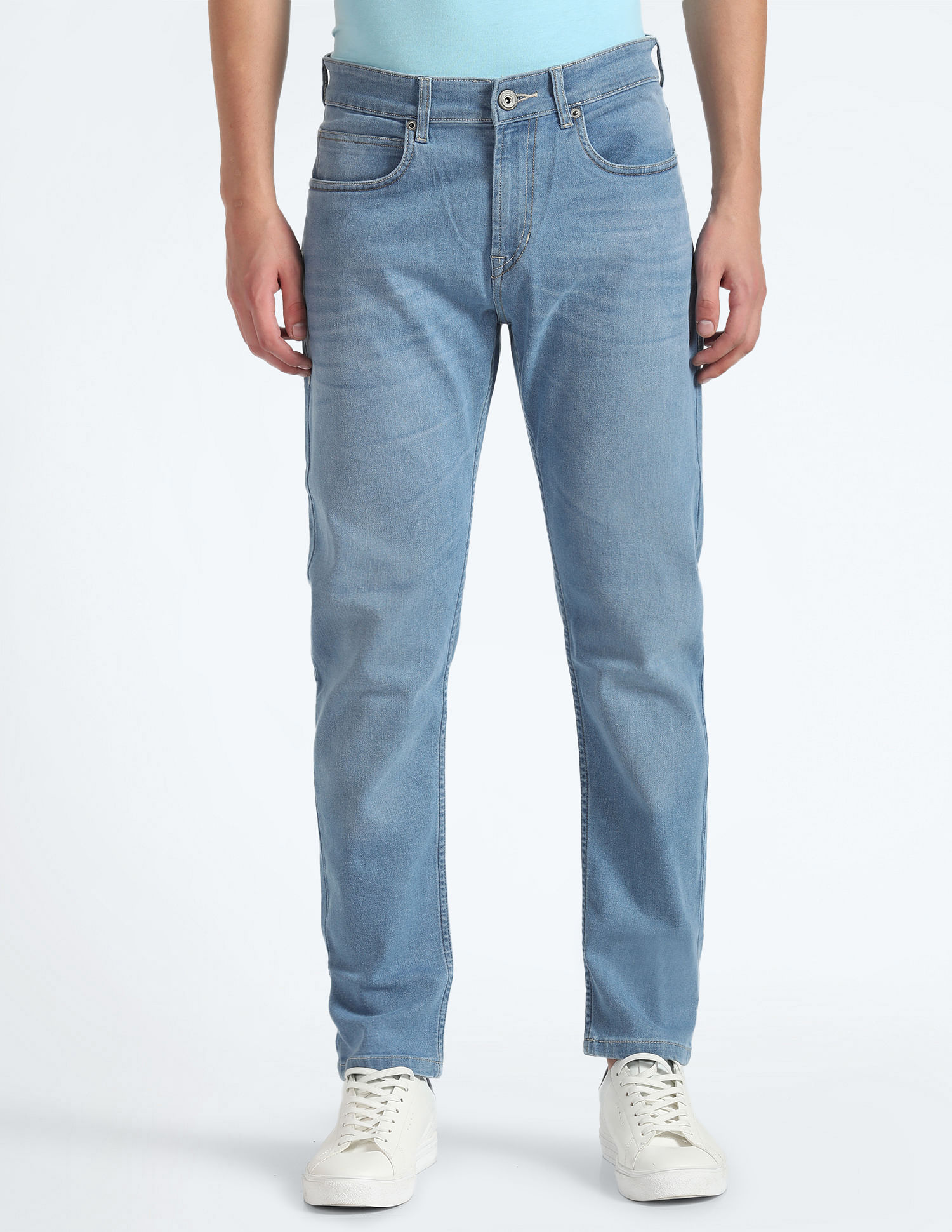 Flying Machine Slash Slim Tapered Mid Rise Jeans