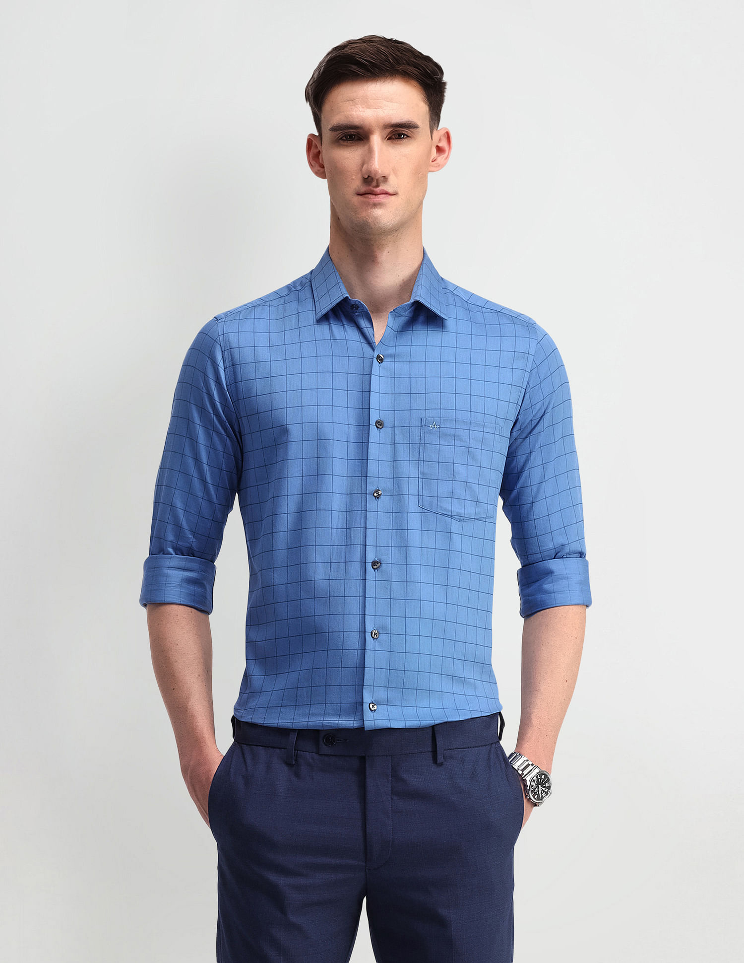 Arrow Manhattan Slim Fit Pure Cotton Shirt