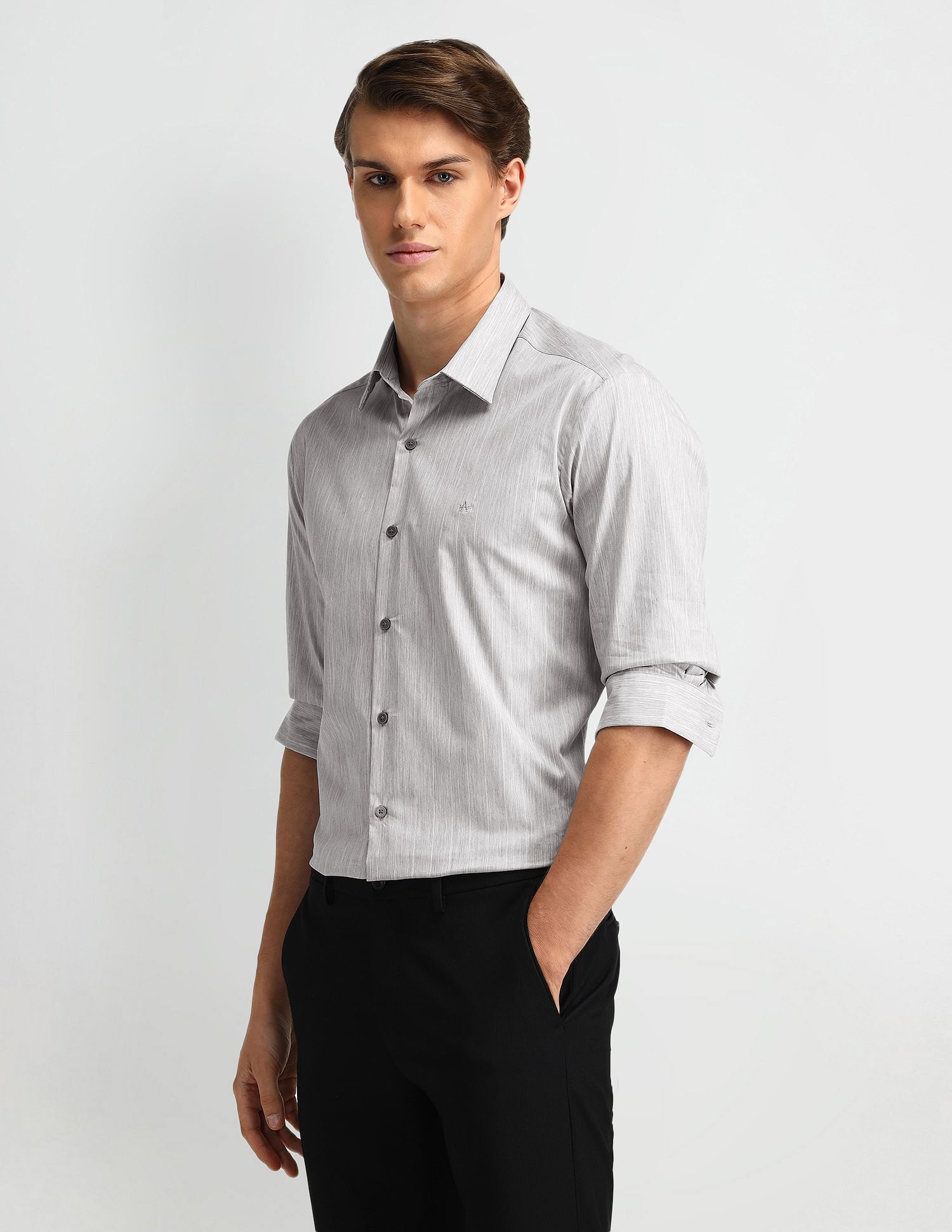 Arrow Newyork Manhattan Slim Fit Vertical Striped Shirt