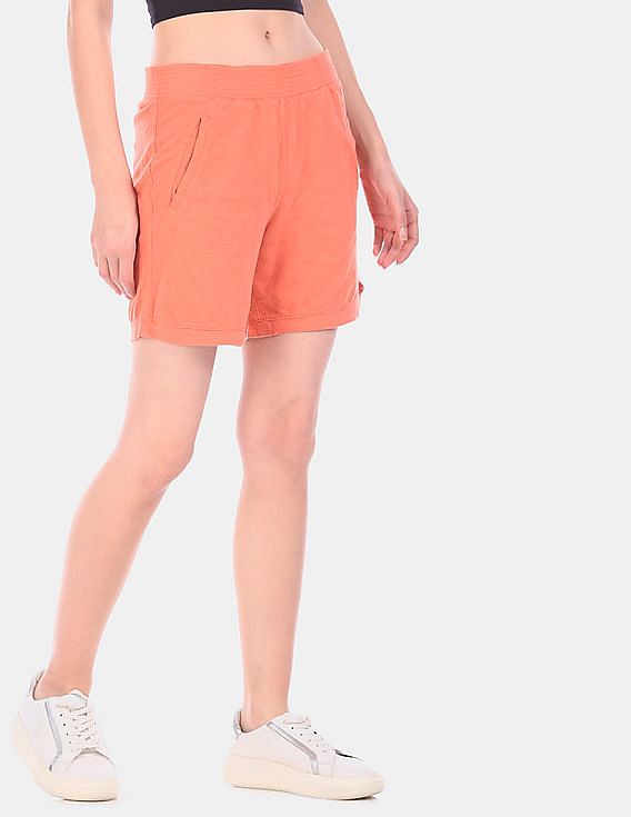 Buy GAP Women Coral Slub Cotton Jersey Shorts NNNOW