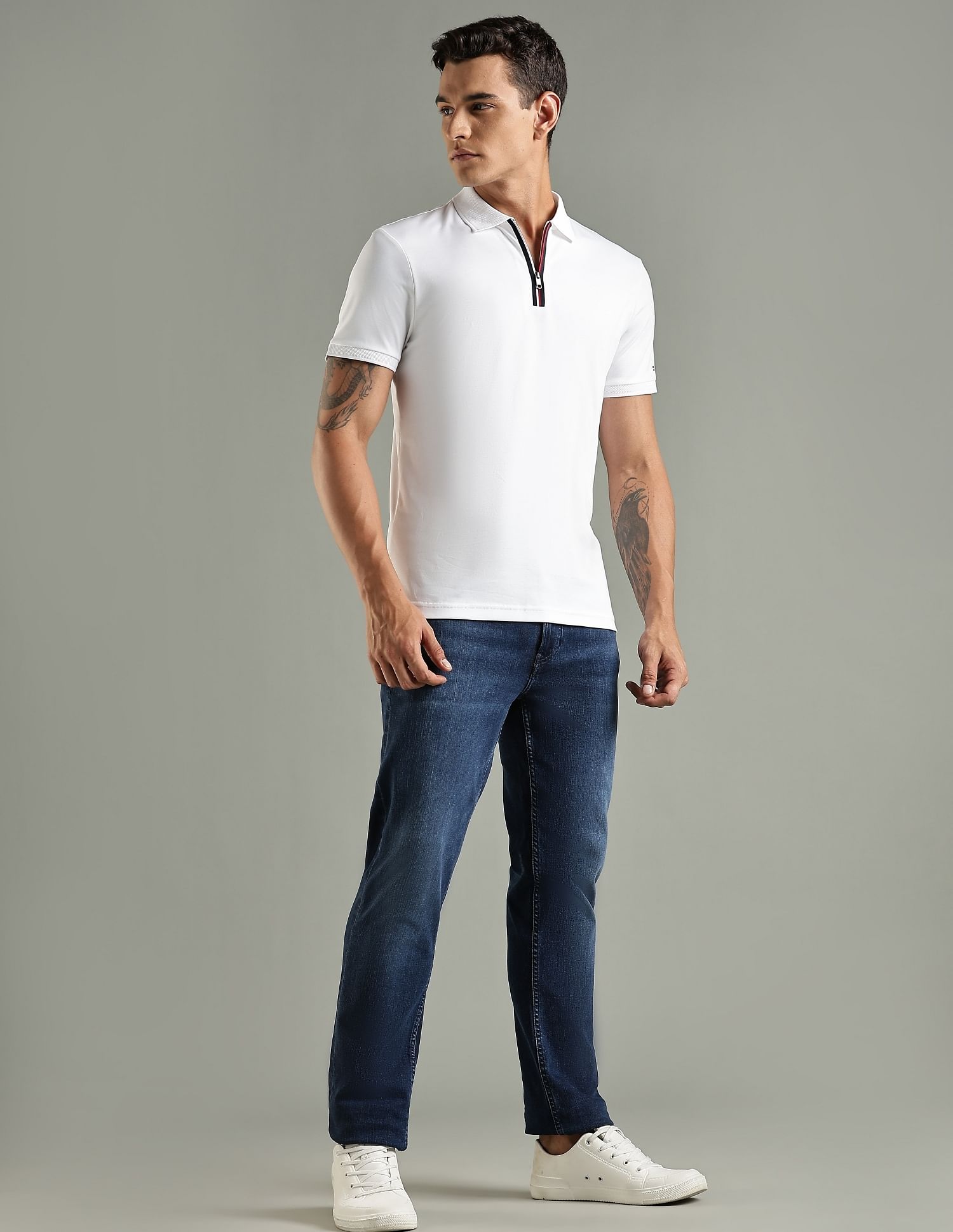 Tommy Hilfiger Solid Regular Fit Cotton Polo T-Shirt