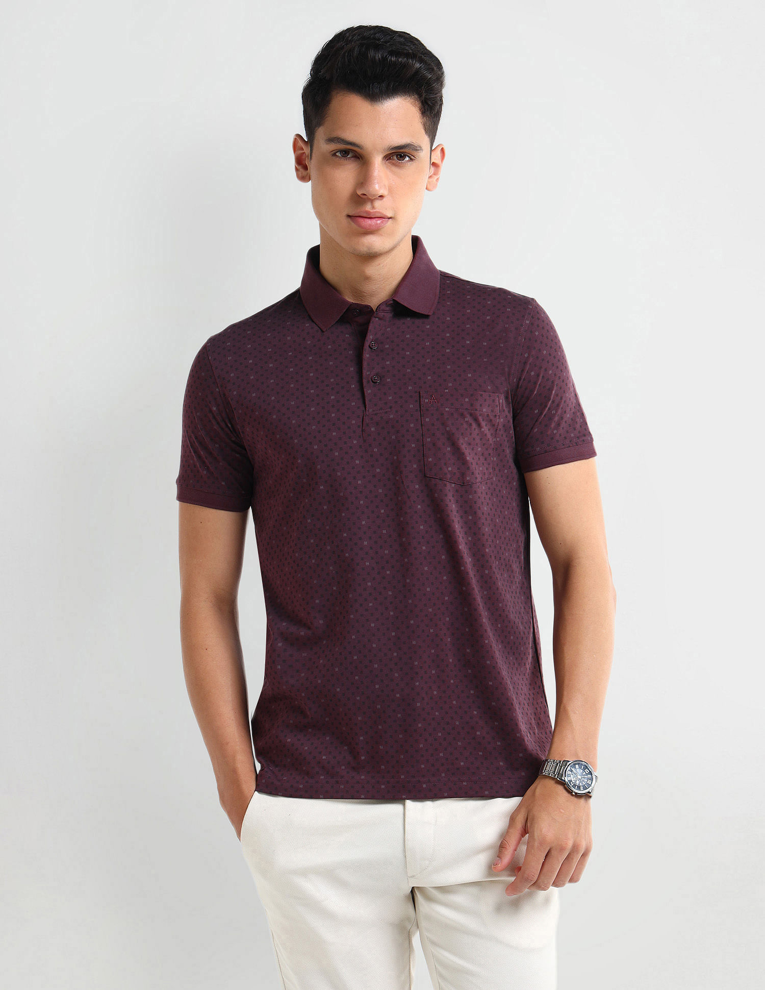 Arrow Geometric Printed Regular Polo Shirt