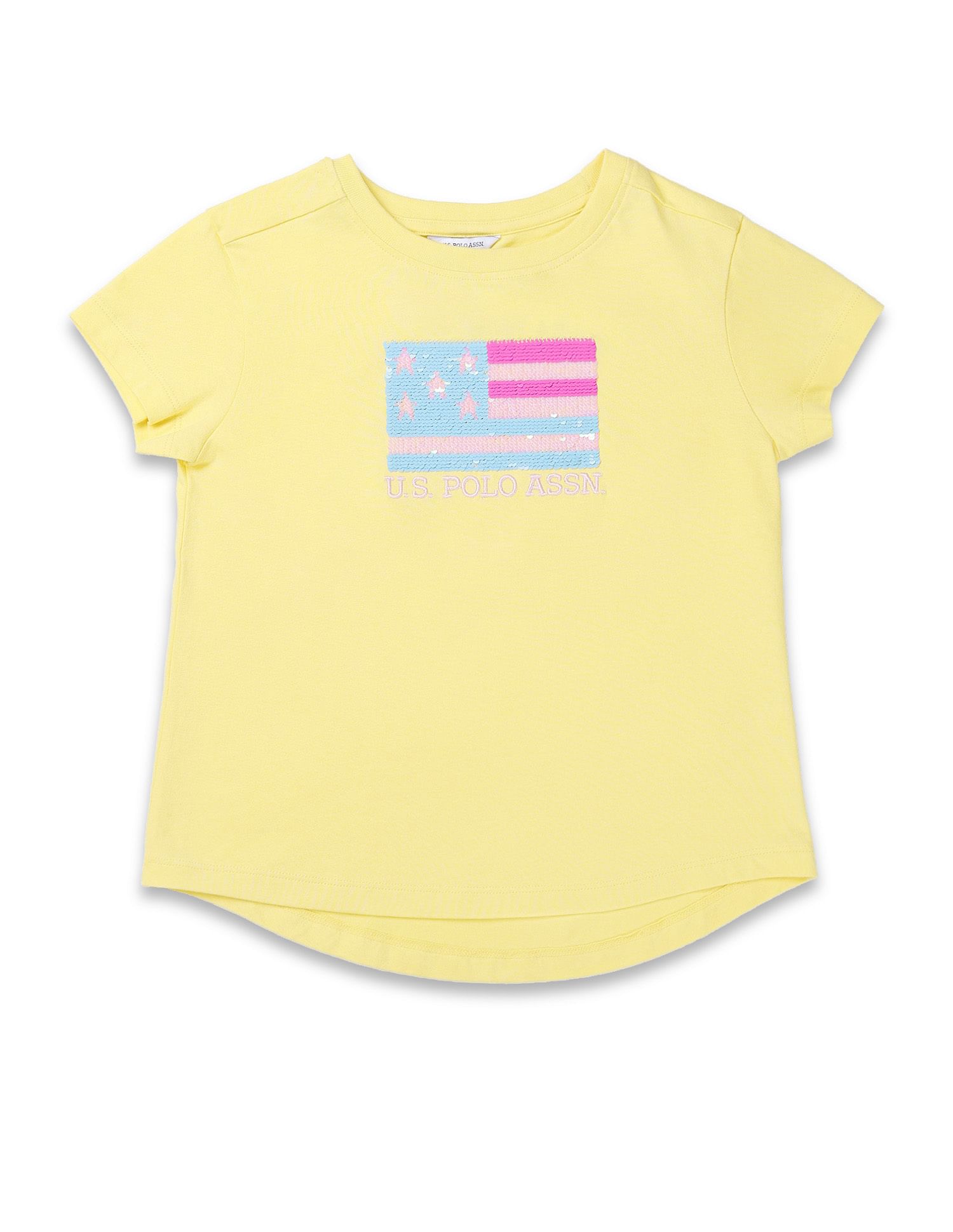 U.S. Polo Assn. Kids Girls Flip Sequins Relaxed Fit  T-Shirt