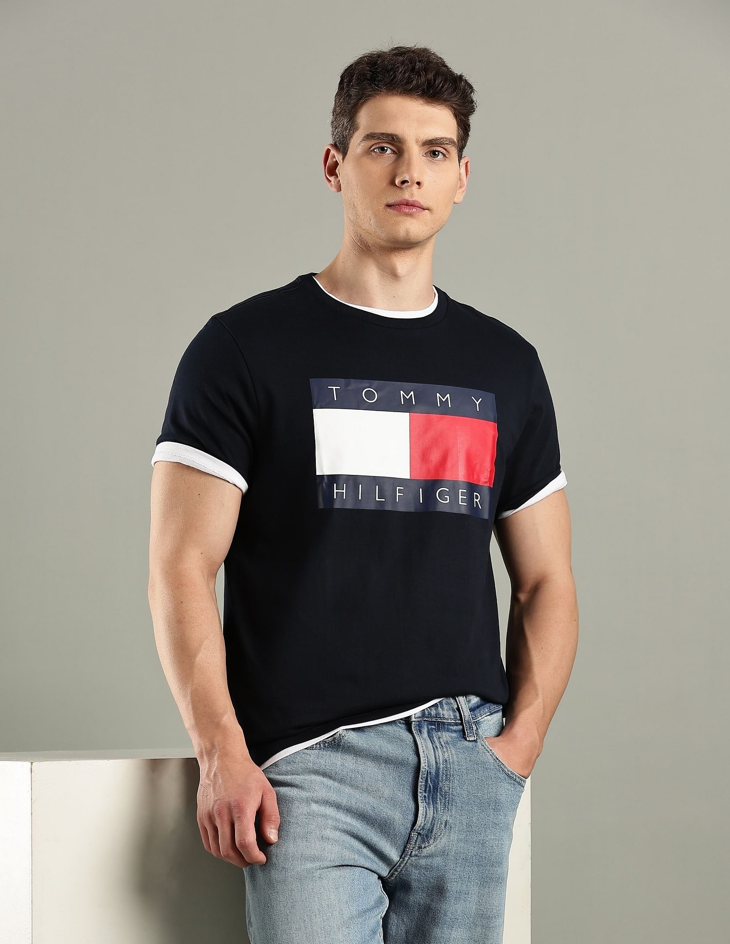 Tommy Hilfiger Logo Regular-Fit Cotton T-Shirt