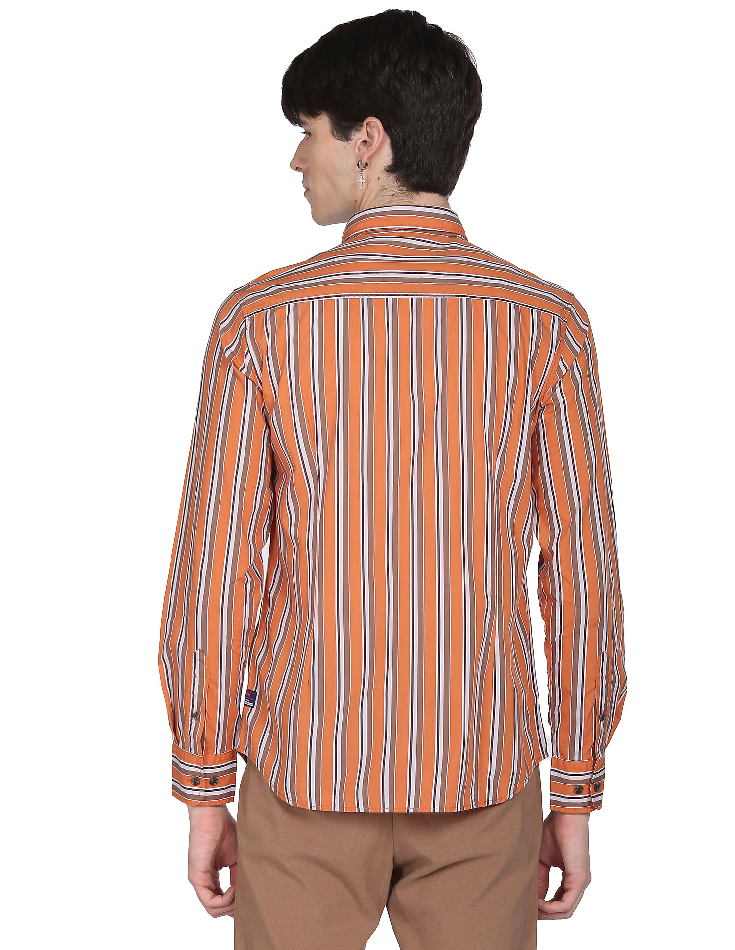 Flying Machine Vertical Stripe Cotton Shirt