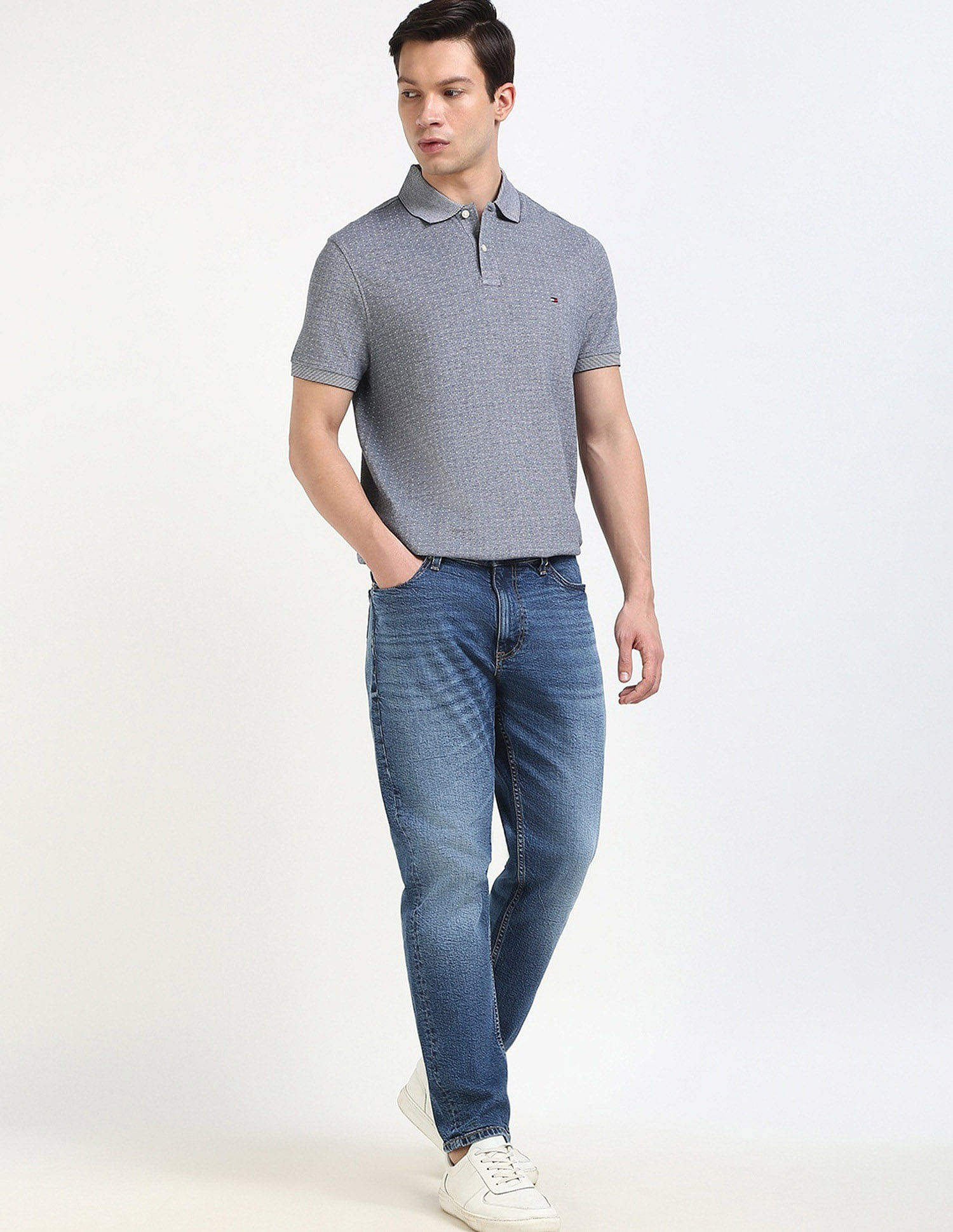 Tommy Hilfiger Printed Regular-Fit Cotton Polo Shirt