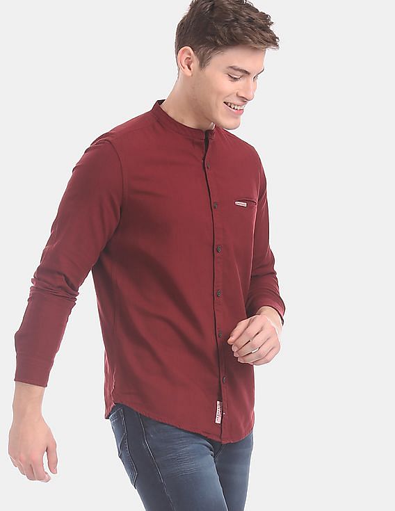 chinese collar polo long sleeves