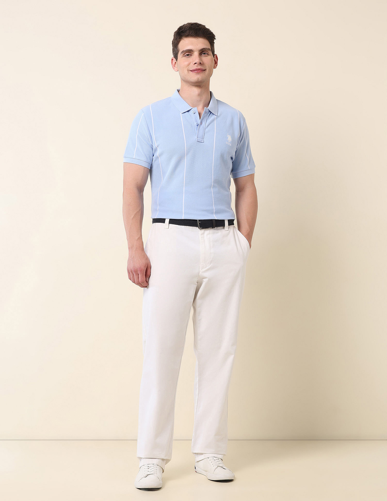 U.S. Polo Assn. Vertical Striped Summer Splash Polo Shirt