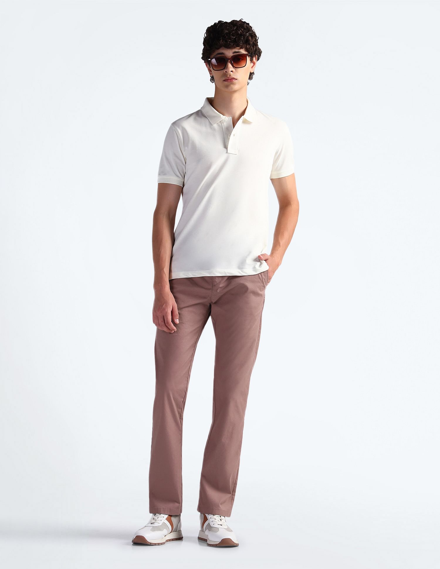 Flying Machine Relaxed Straight Solid Trousers