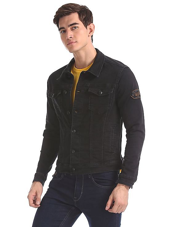 us polo black denim jacket