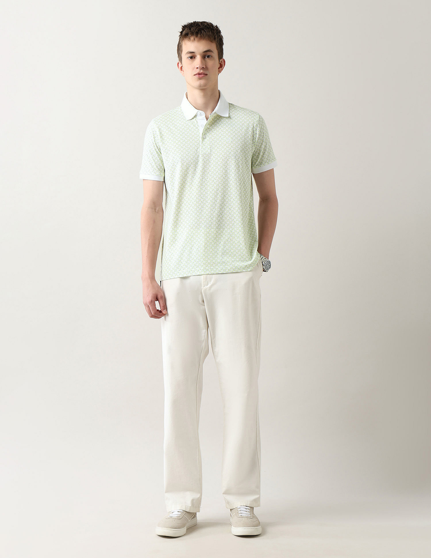 Arrow Geometric Printed Regular Fit Polo Shirt